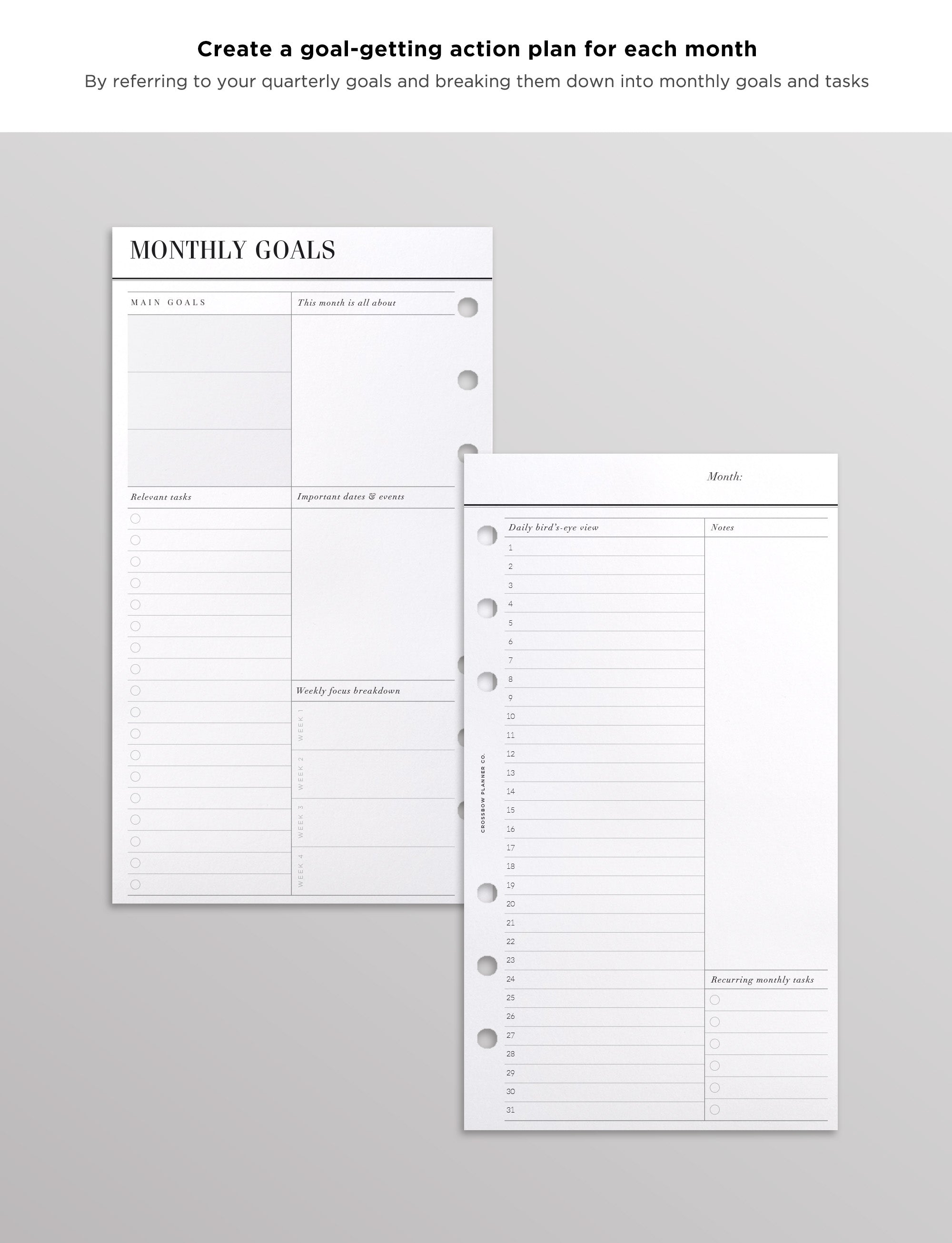 monthly goal tracker