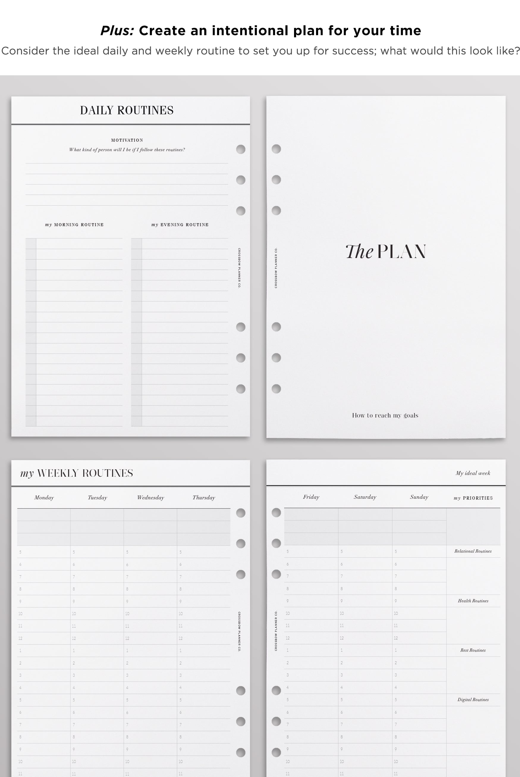 crossbow planner co goals inserts