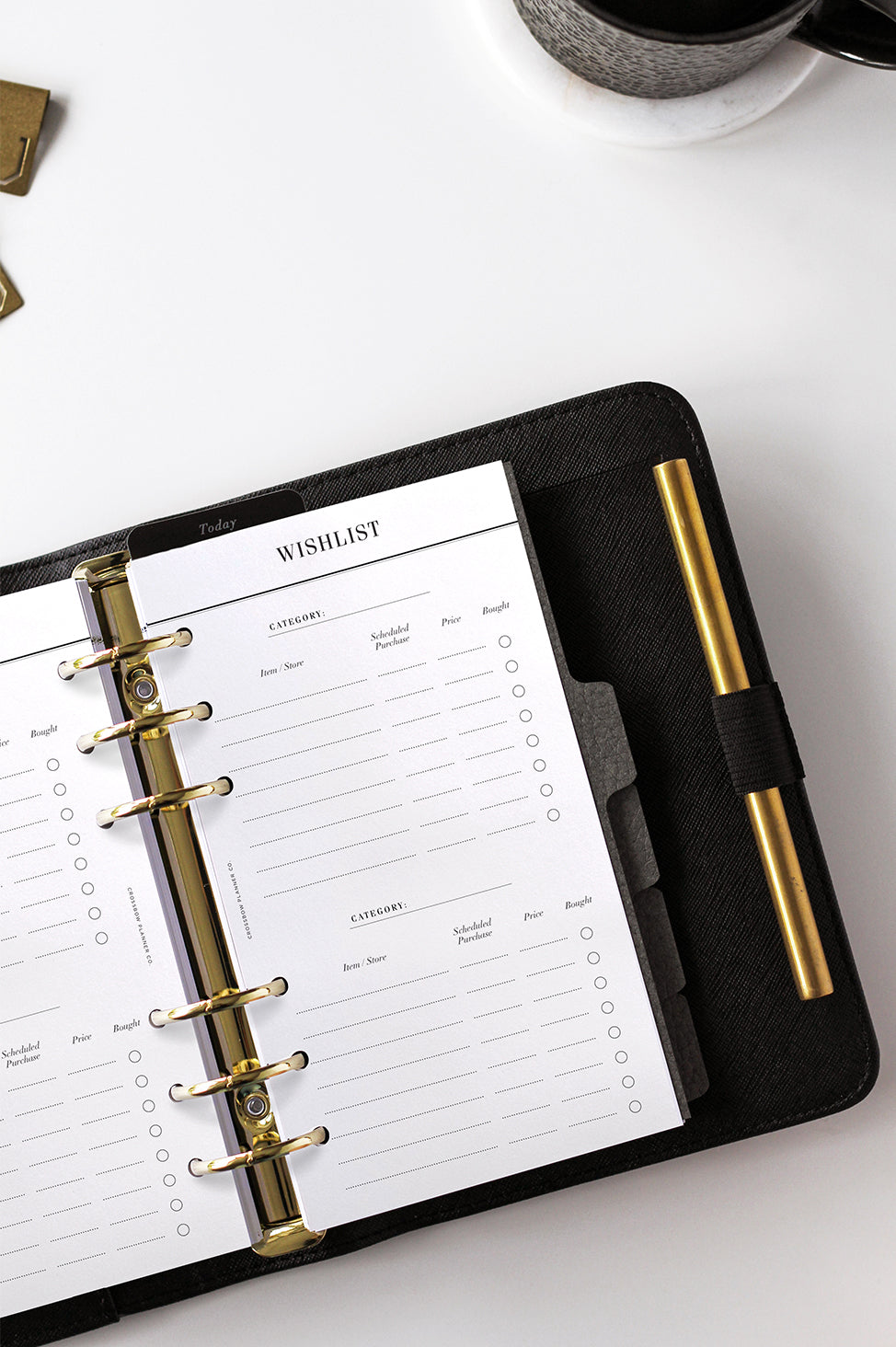 Wishlist planner pages