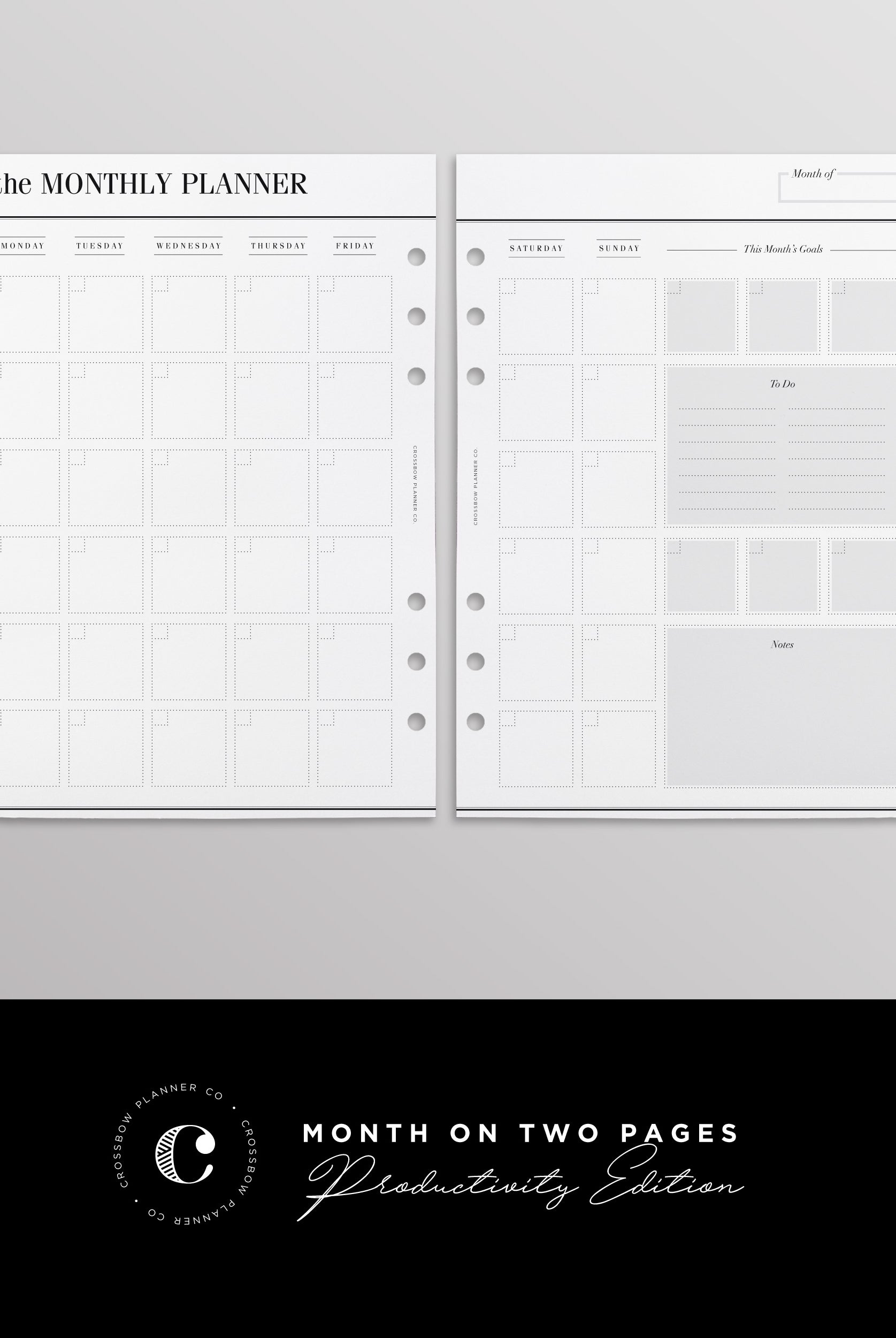 month on two pages a5