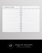 month on two pages minimal planner inserts