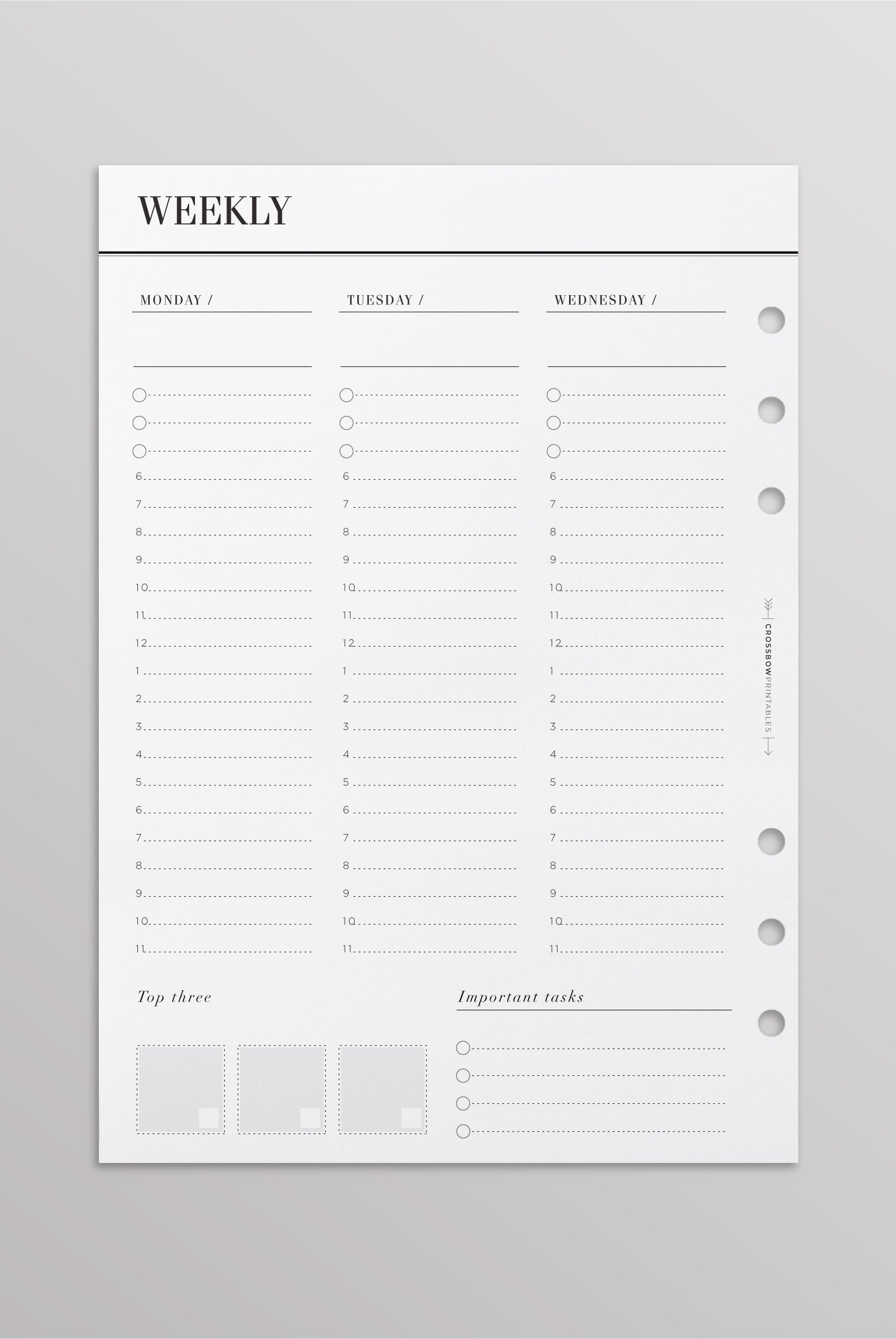 week on two page a5 planner inserts