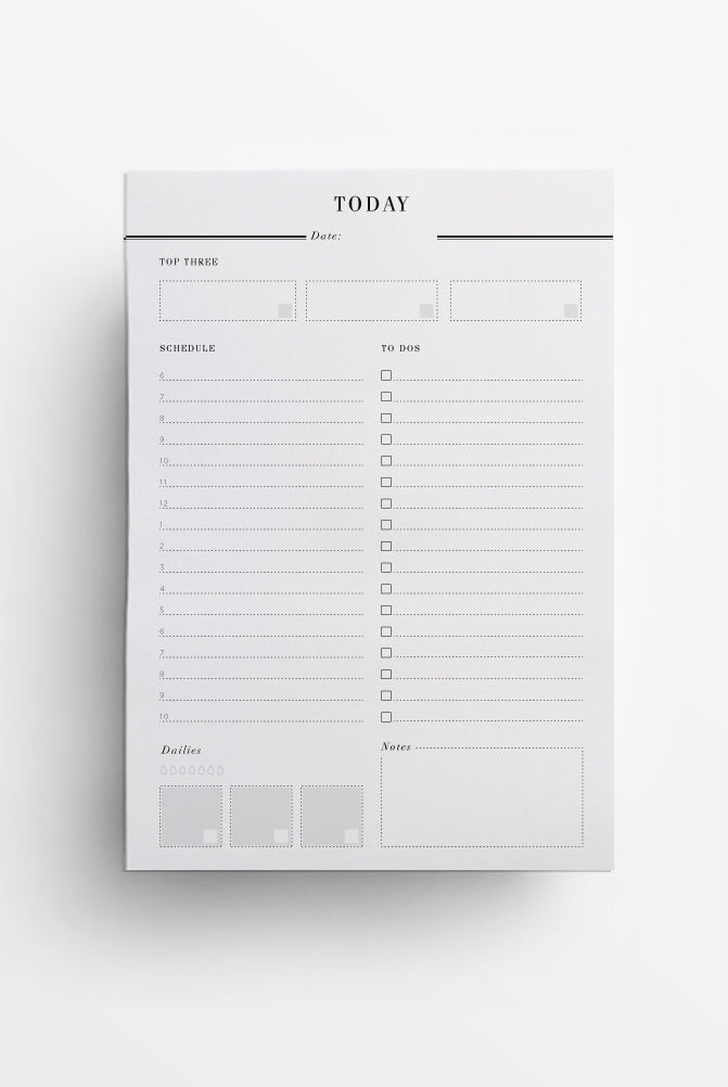 daily schedule notepad
