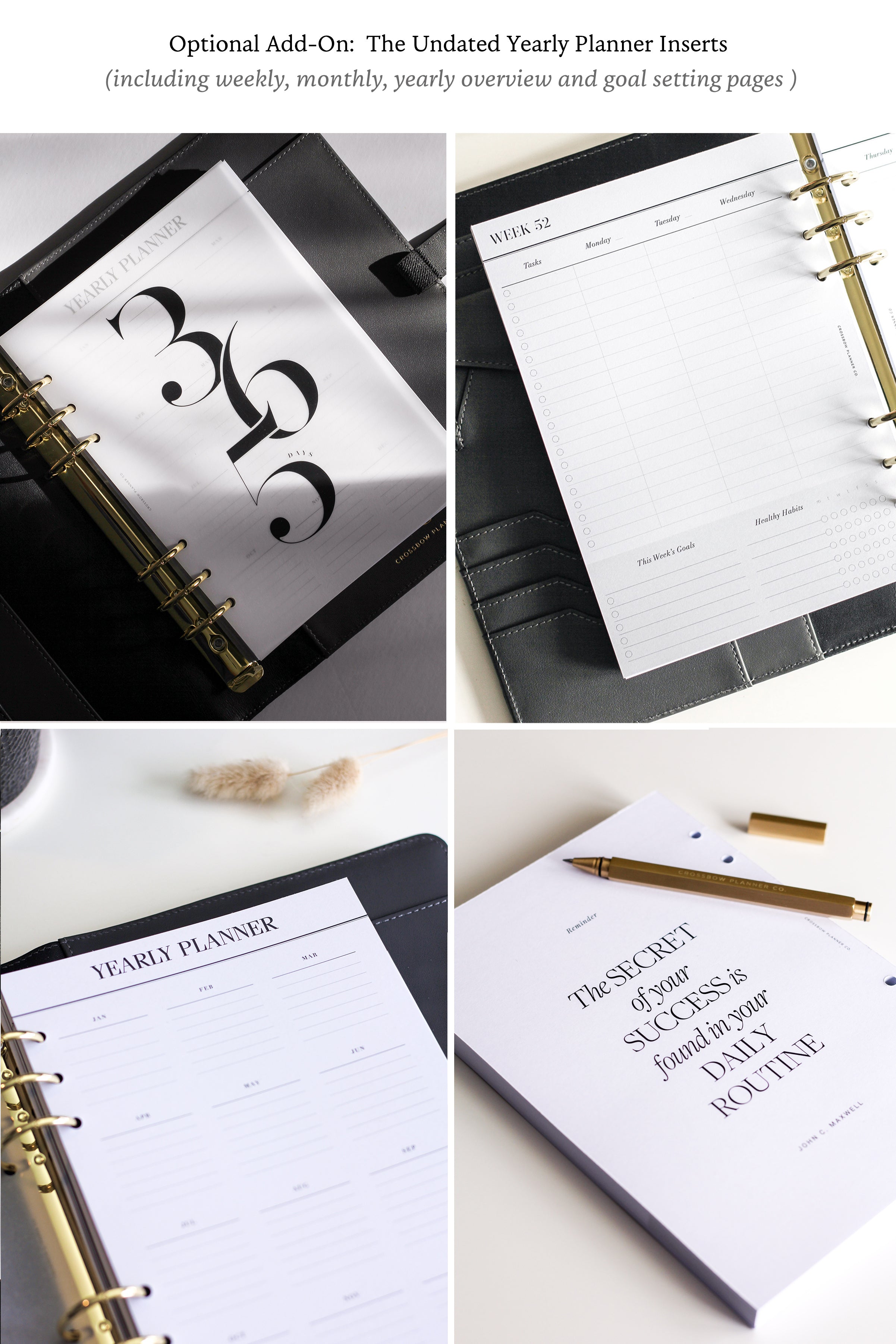 minimal planner inserts for 6 ring binder