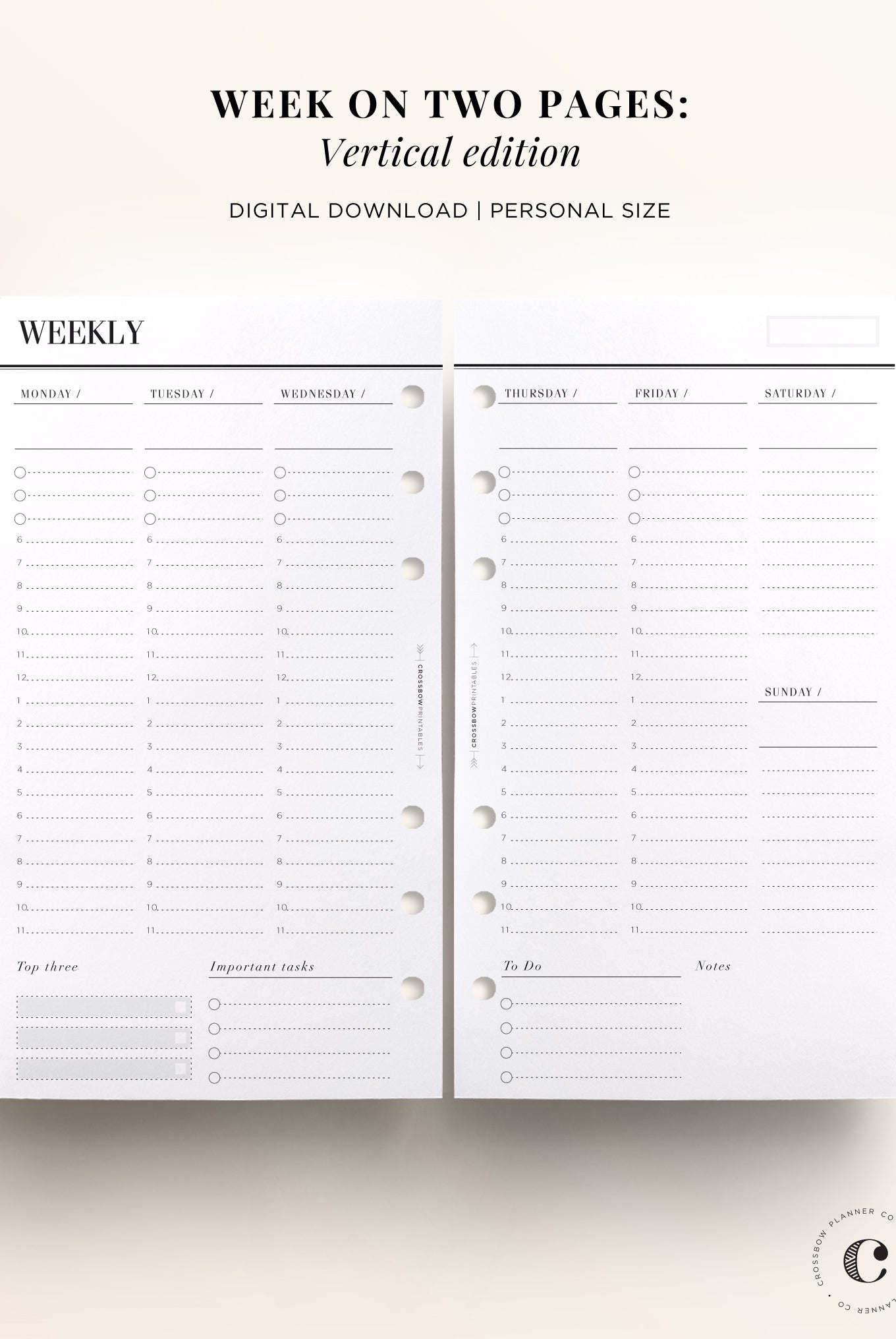 Week On Two Pages Vertical Edition