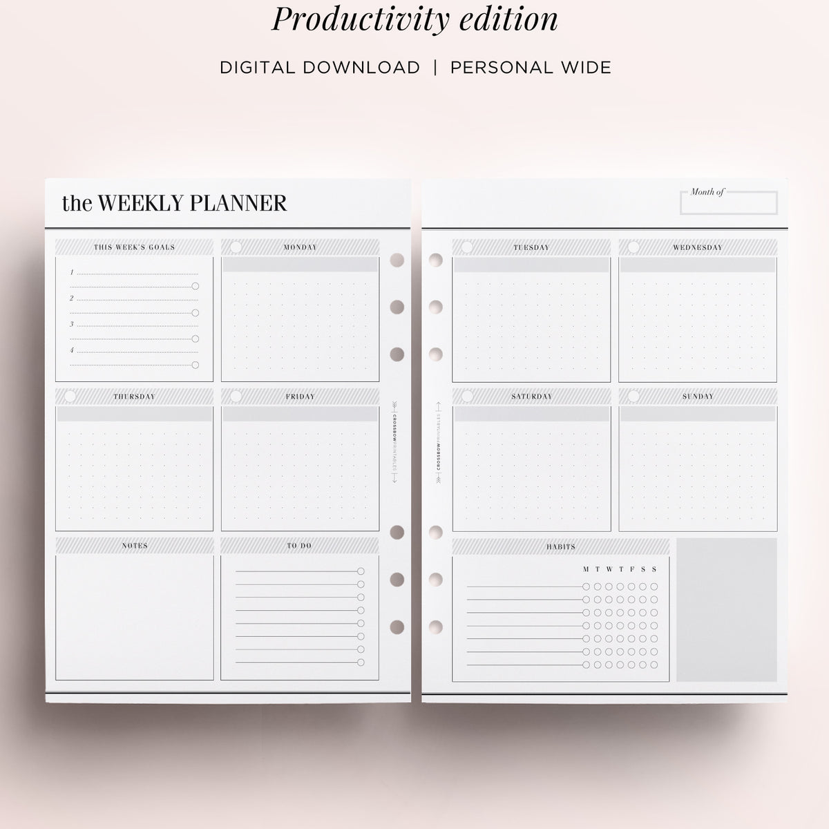 week-on-two-pages-productivity-edition-personal-wide-weekly-planner-crossbow-planner-co