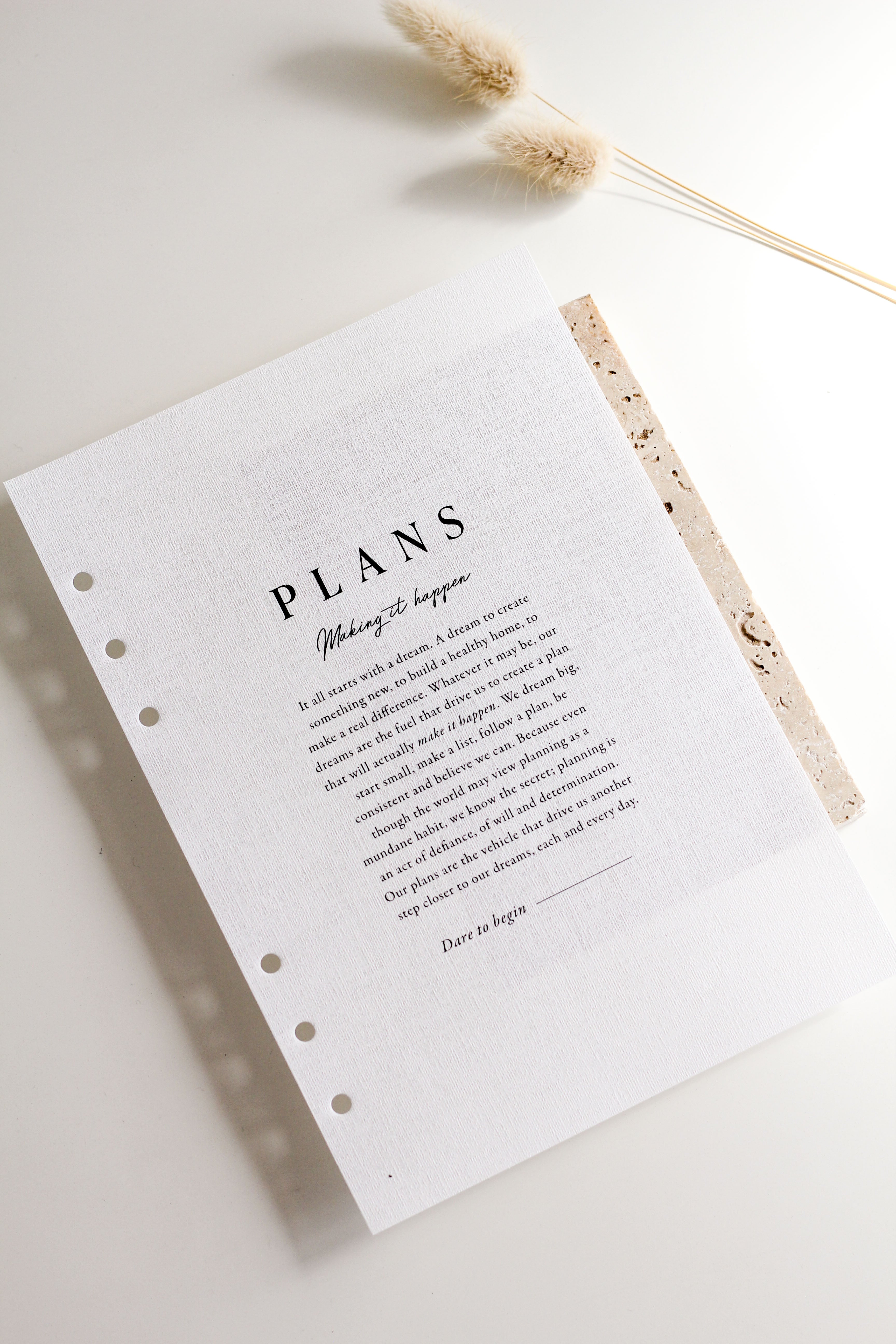 minimal planner dashboard