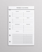 weekly cleaning planner insert pocket