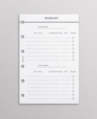 pocket size wishlist planner