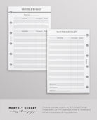 budget pocket planner inserts