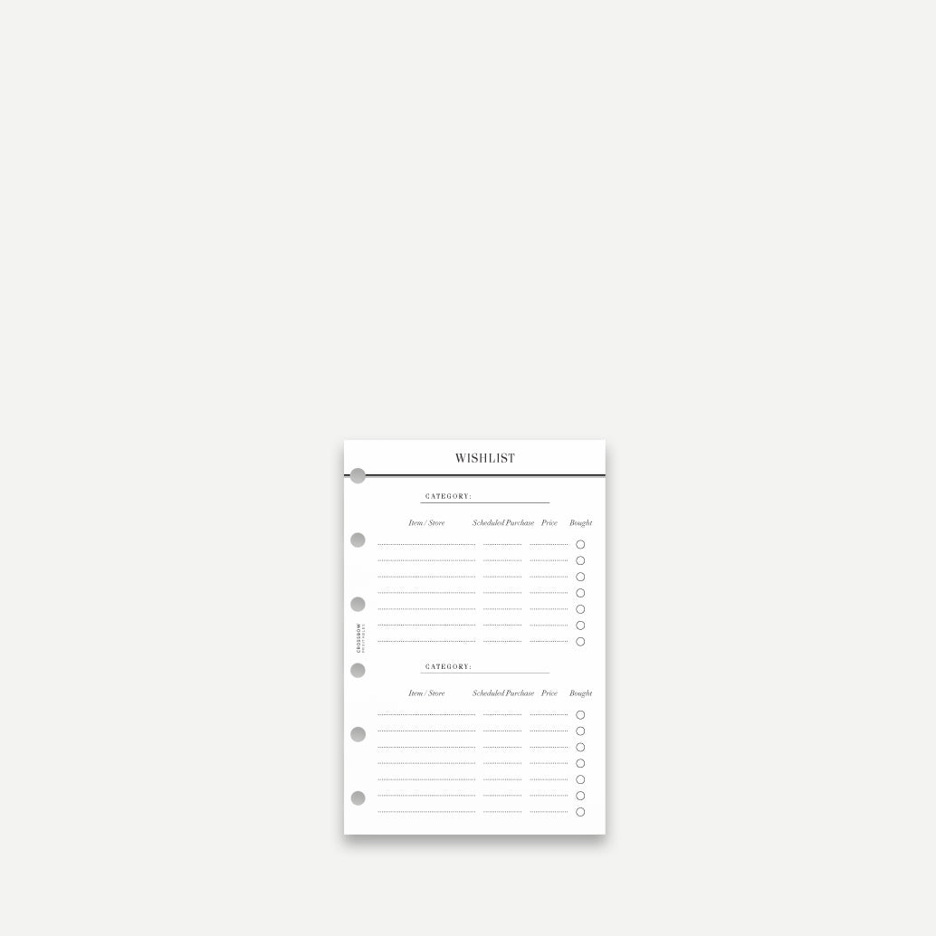 personal filofax refills