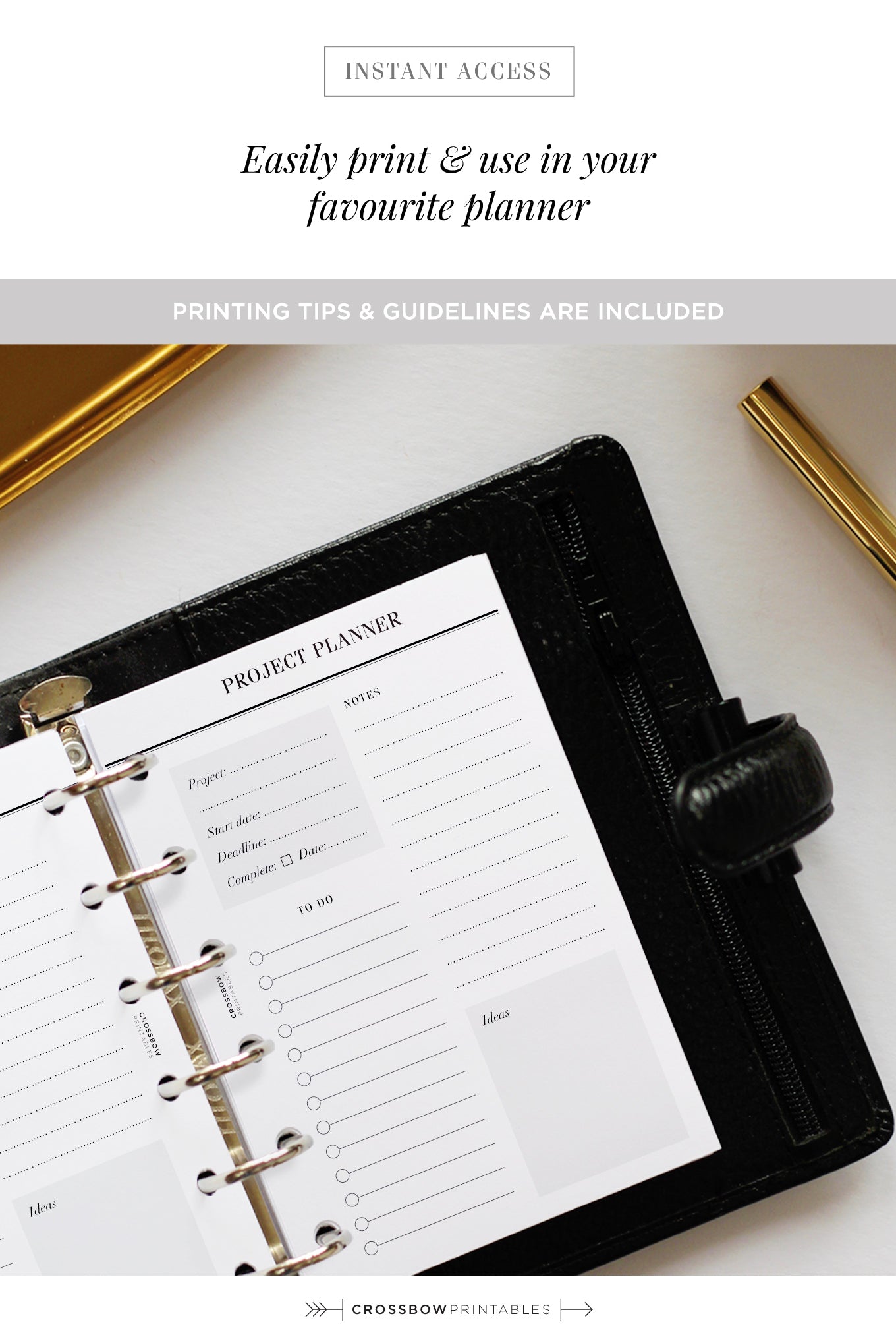 Project Planner Pocket Printable Inserts