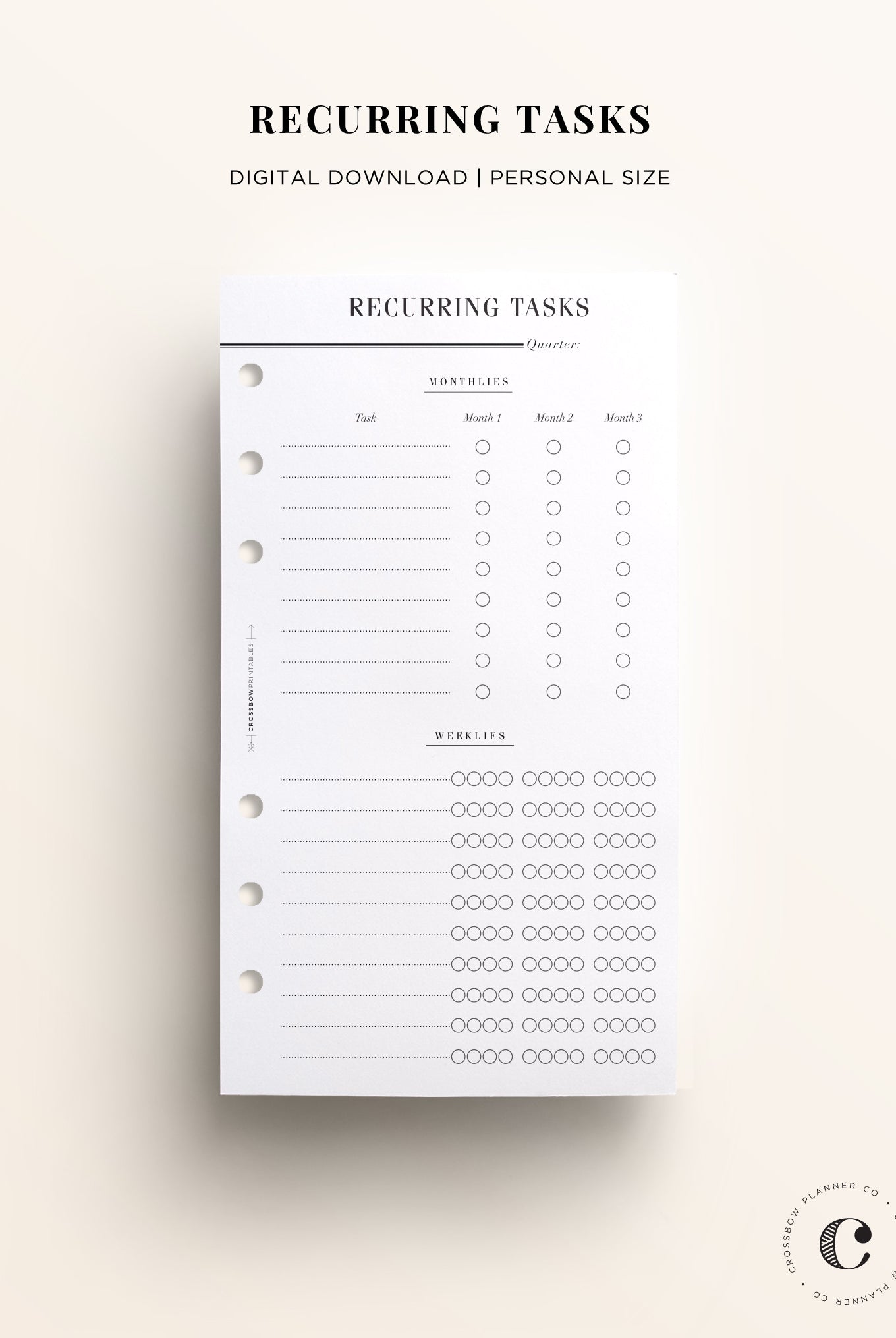 Printable Personal Planner Inserts