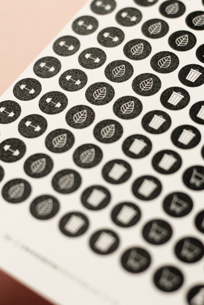 black and white planner stickers