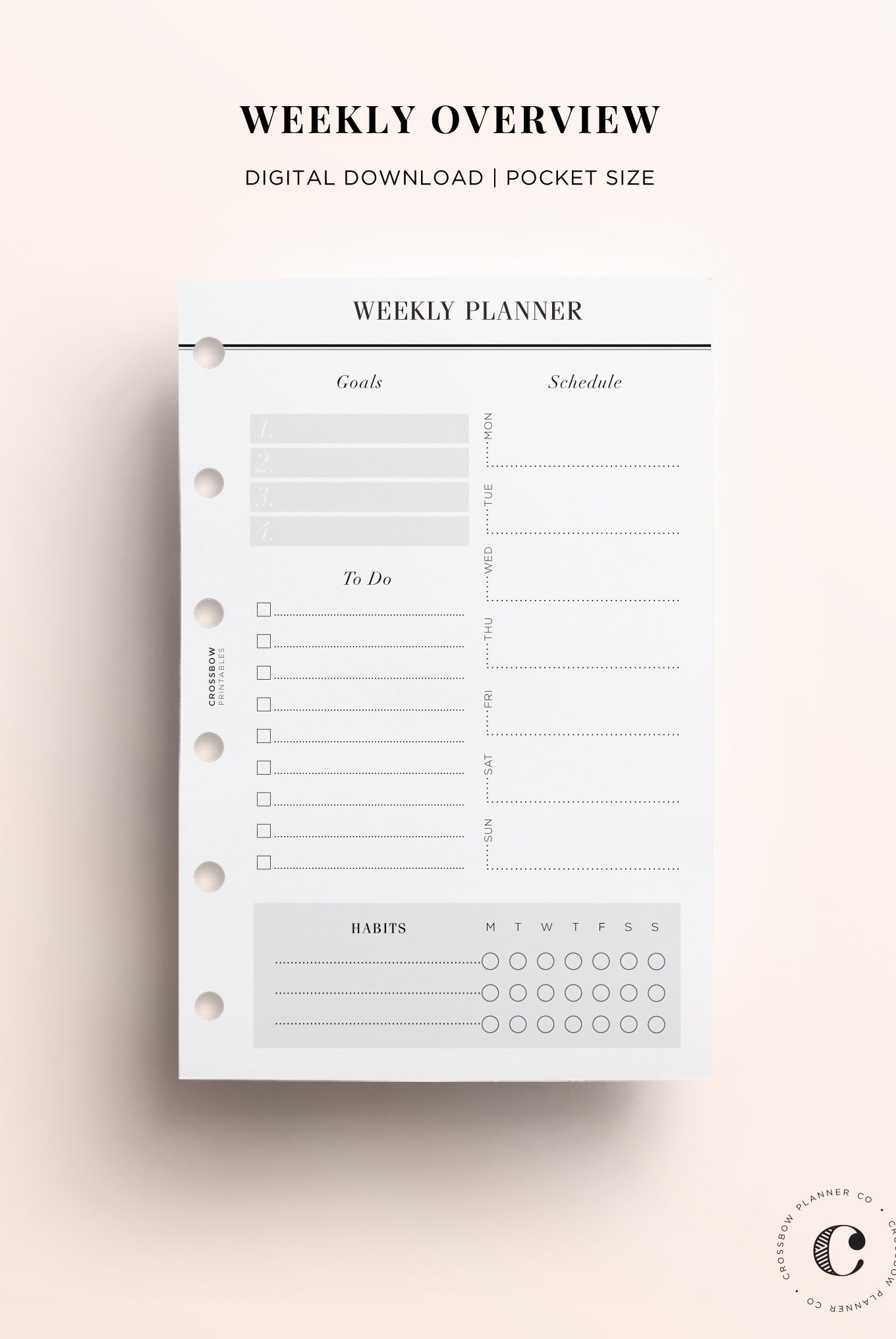 Weekly Planner Pocket Printable