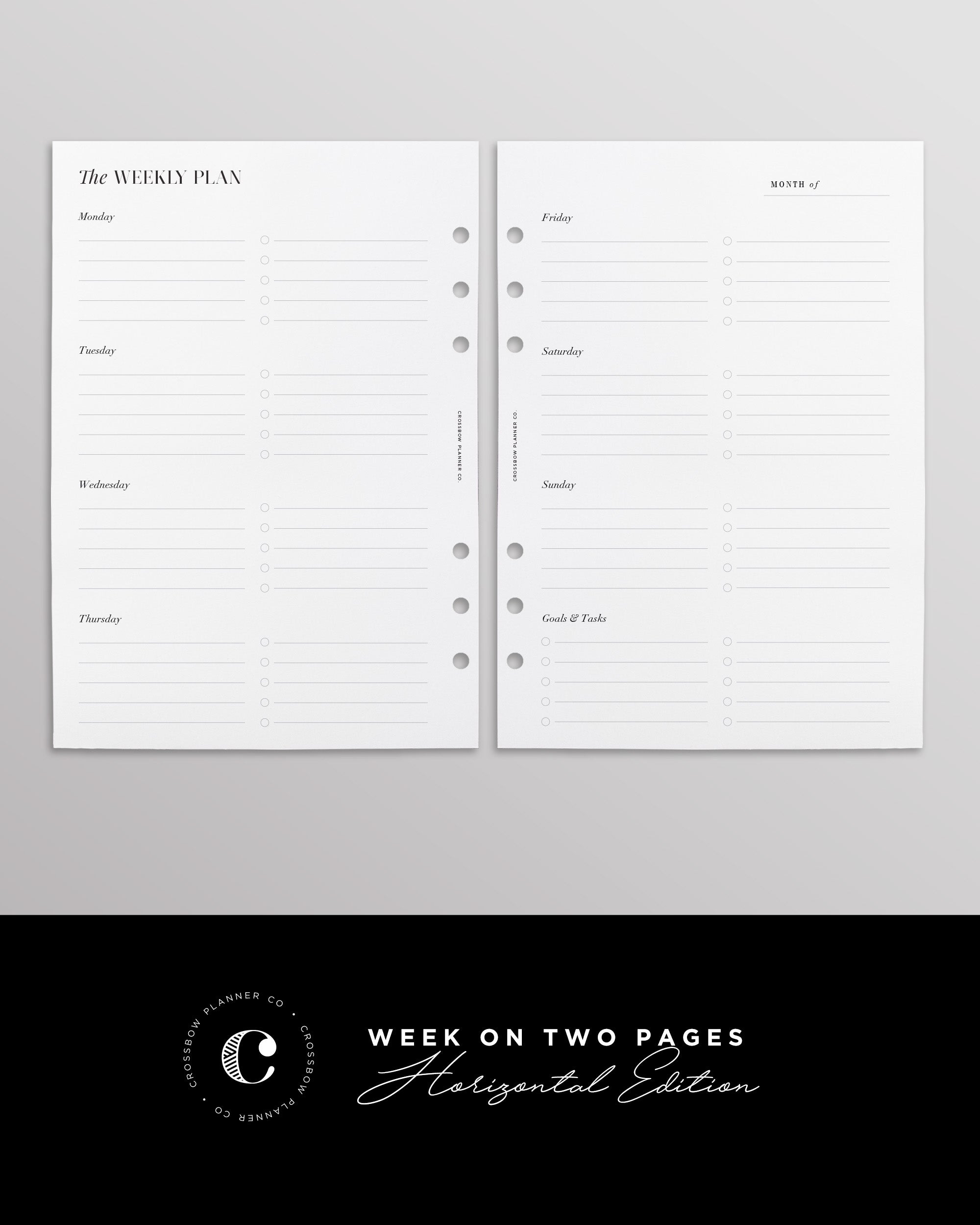 minimal weekly planner inserts
