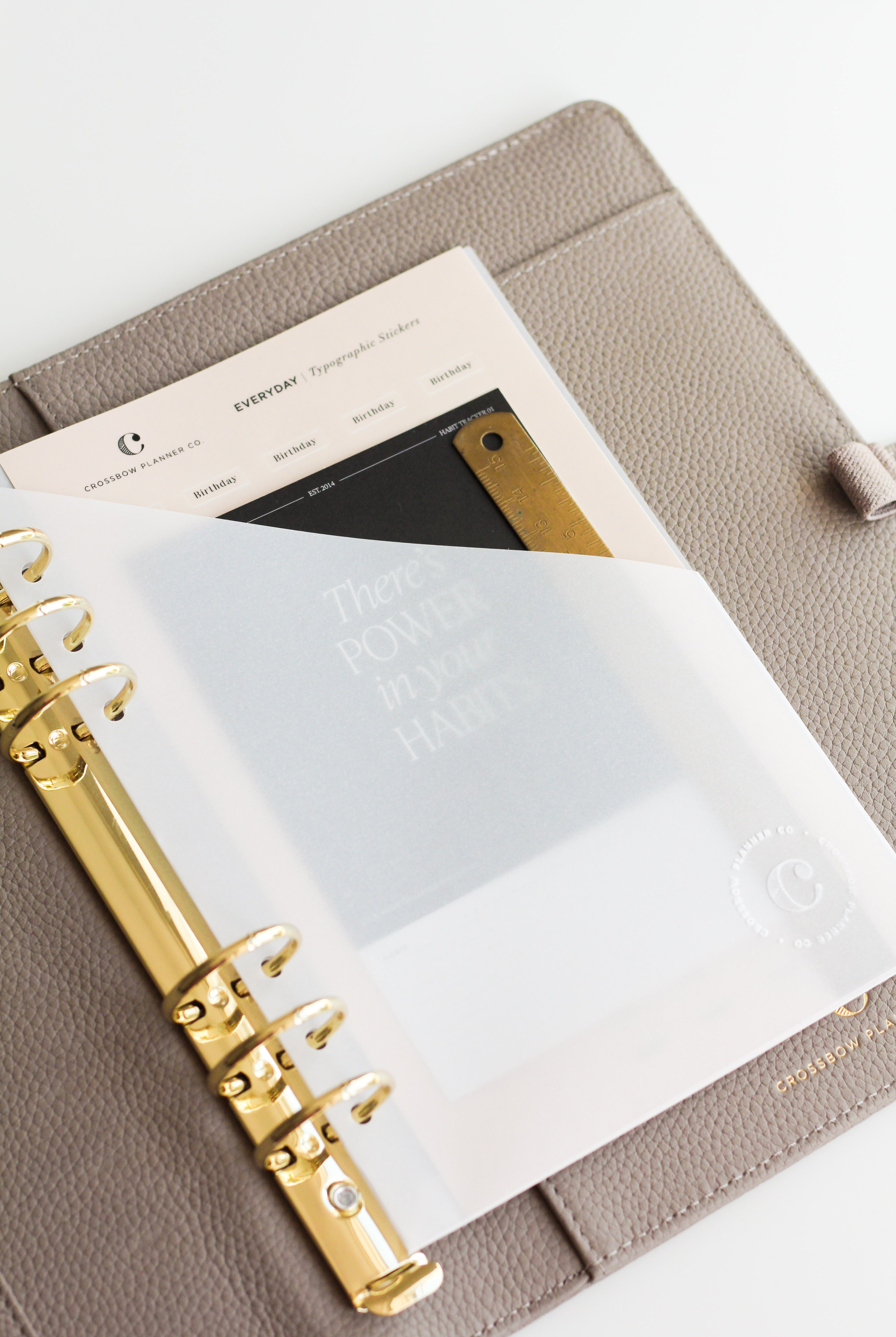 sticker storage 6 ring planner pocket