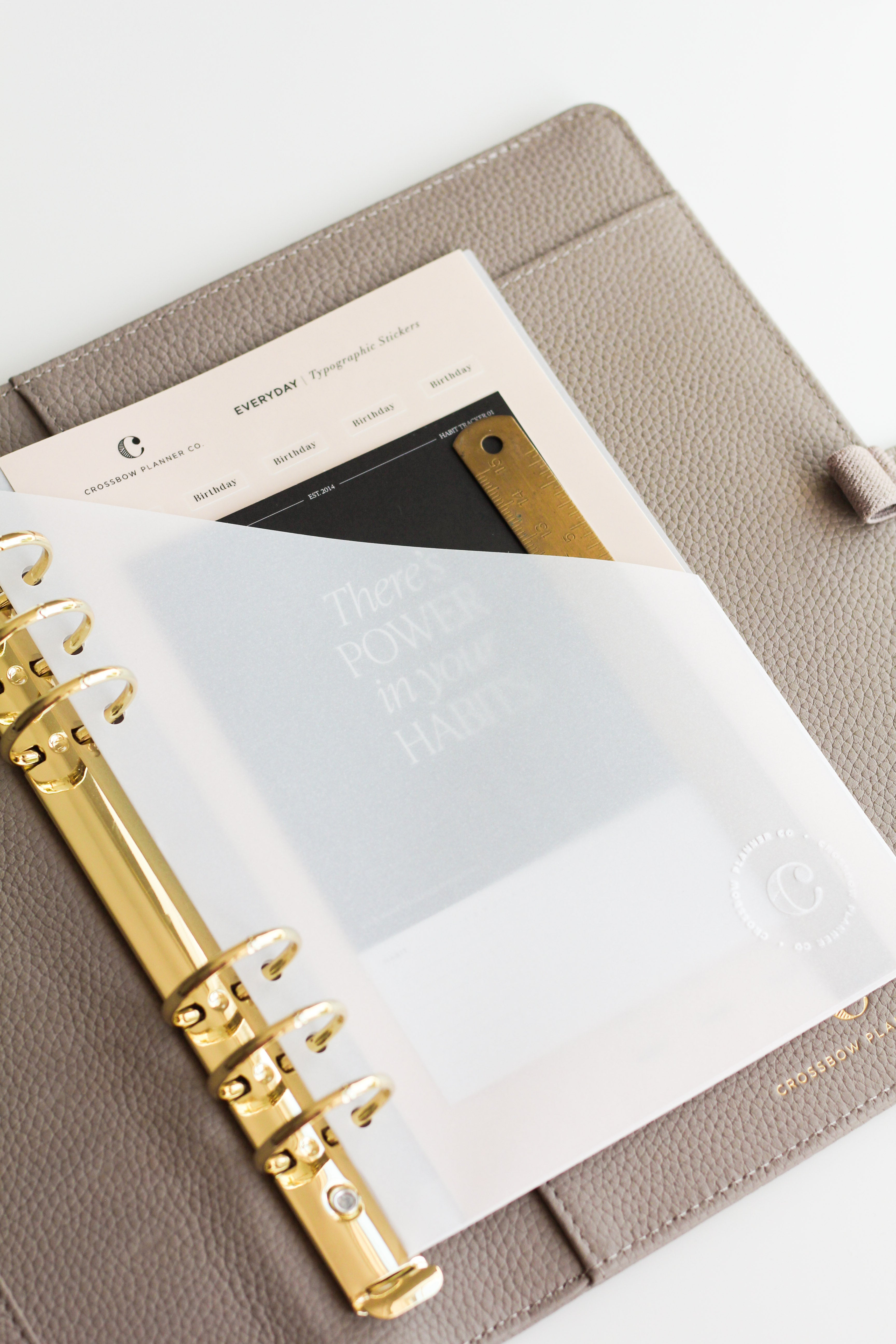 sticker storage 6 ring planner pocket