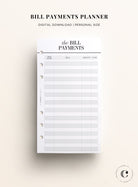 bill payments printable personal