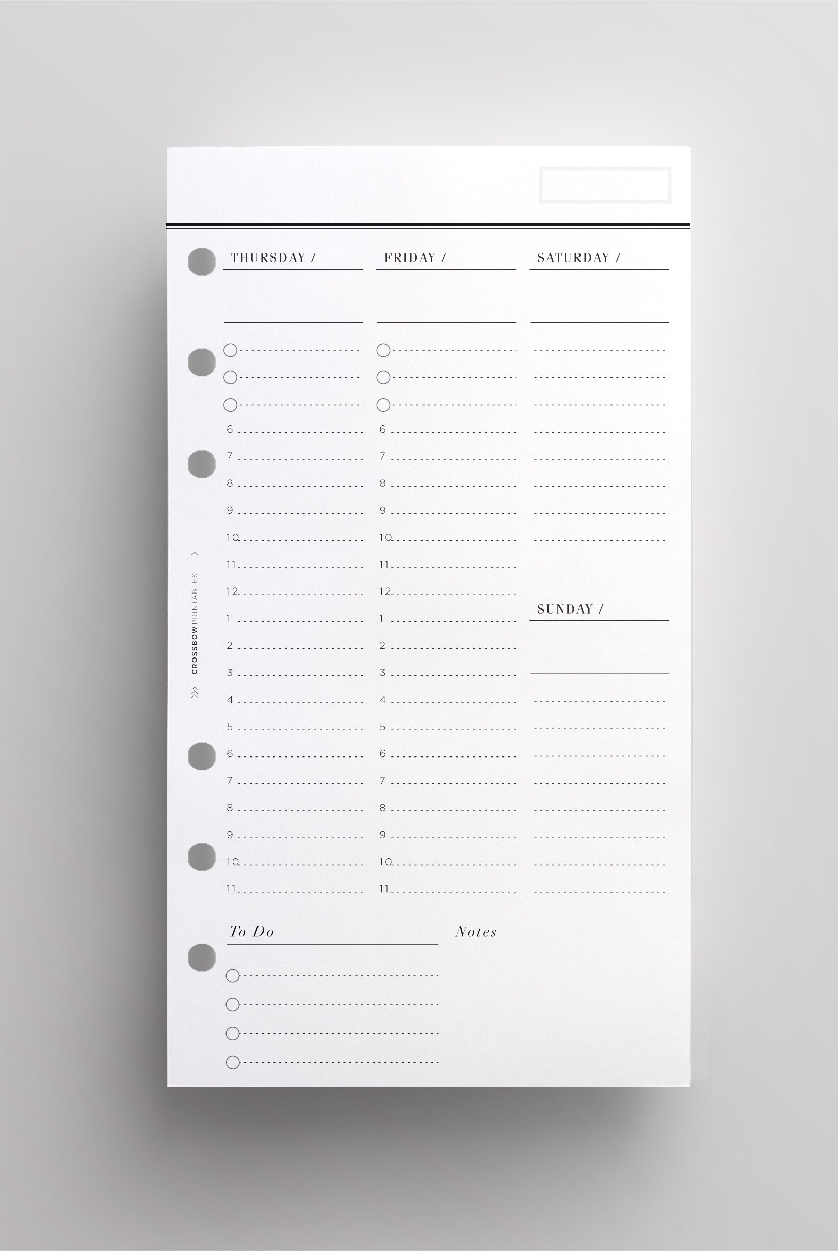 hourly weekly planner inserts