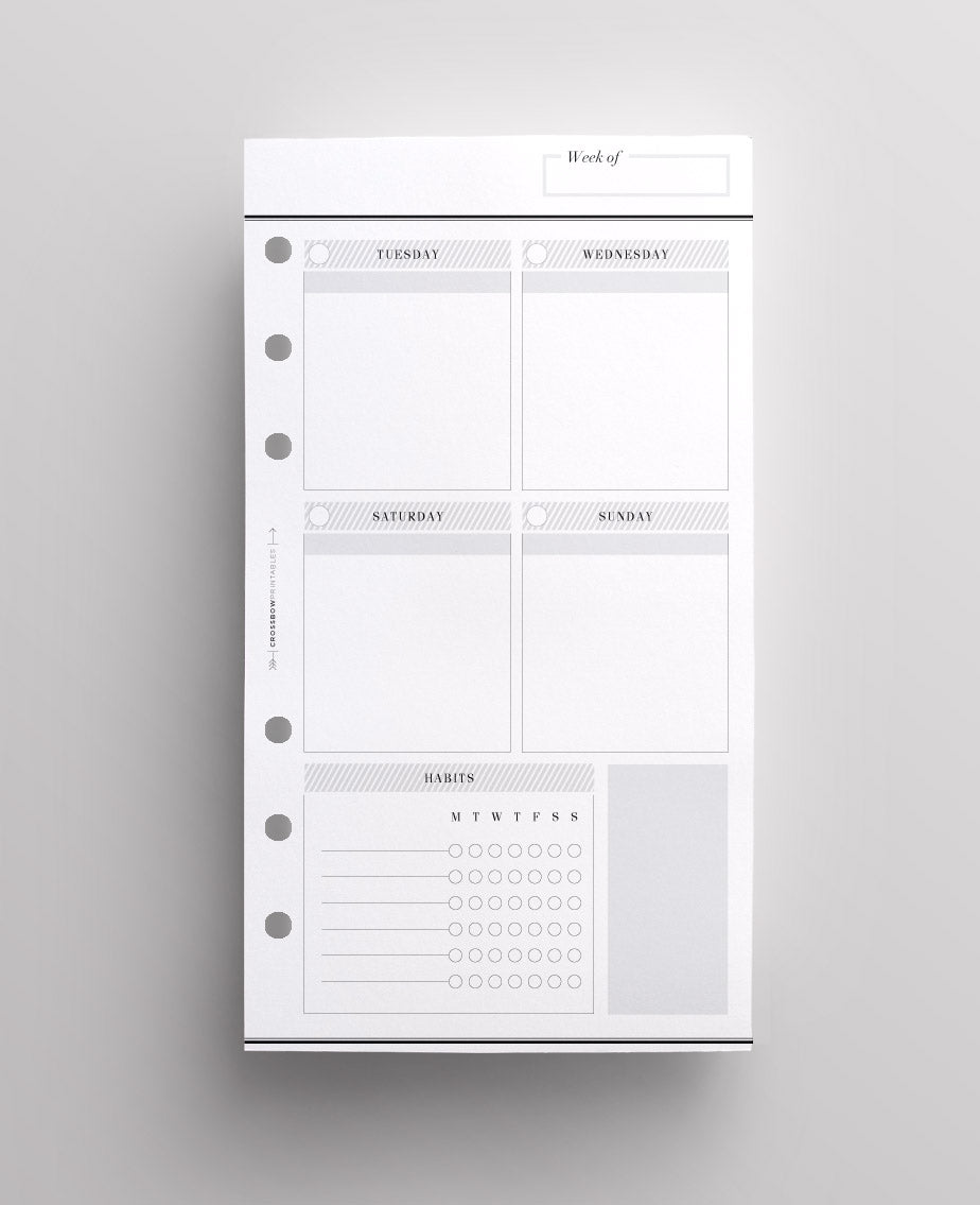 Week On Two Pages Personal Planner Inserts