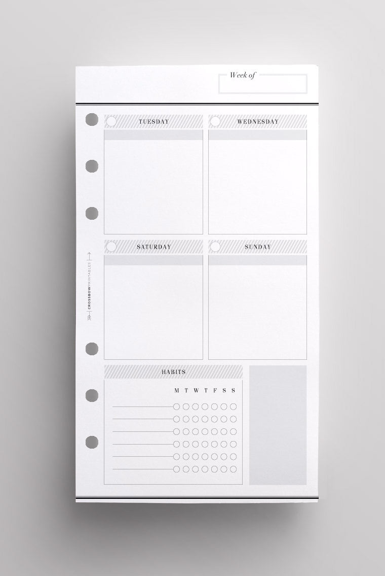Week On Two Pages Personal Planner Inserts