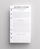 personal monthly planner inserts