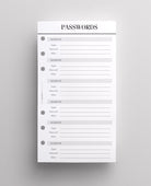 password log personal size planner pages
