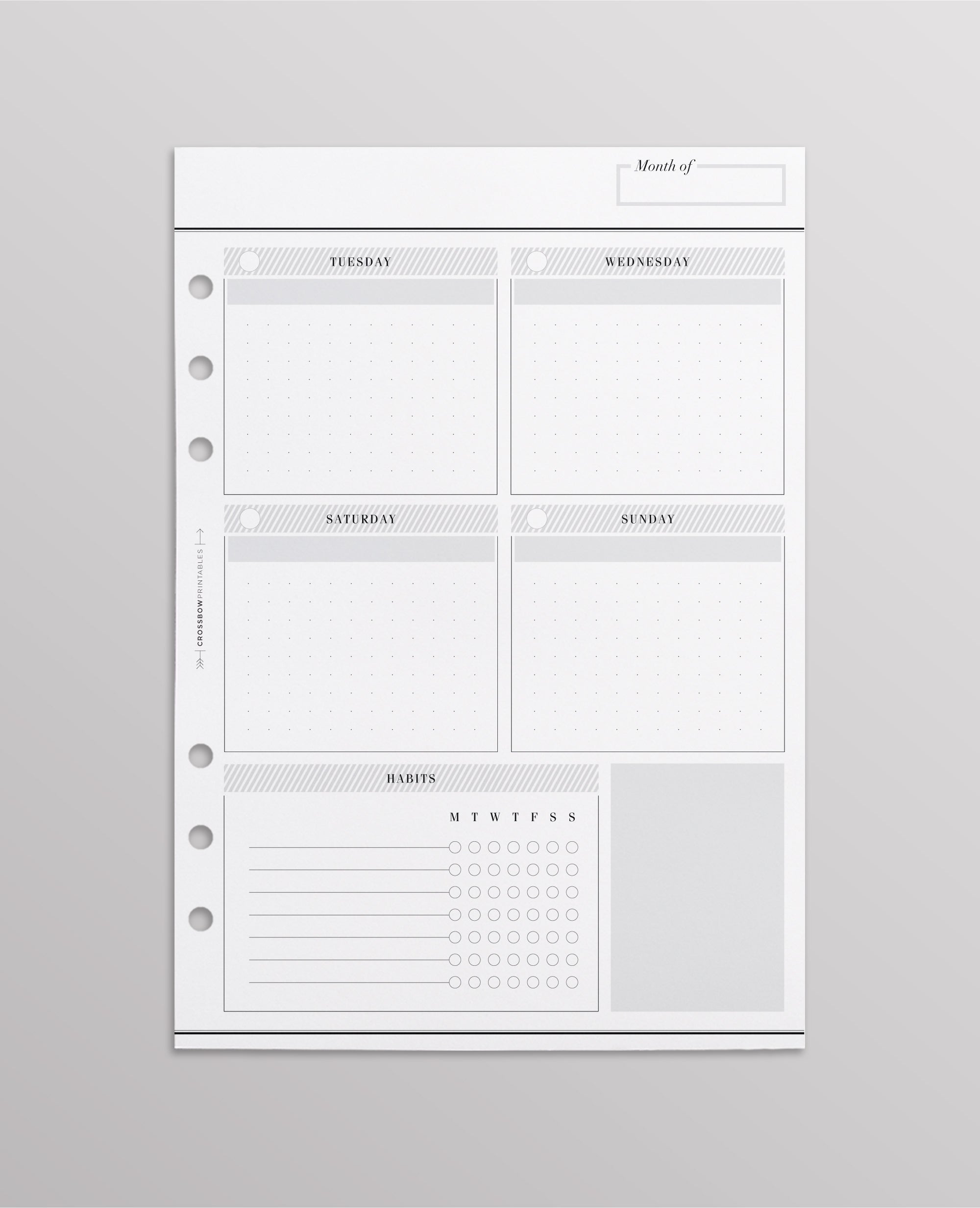 a5 planner inserts weekly