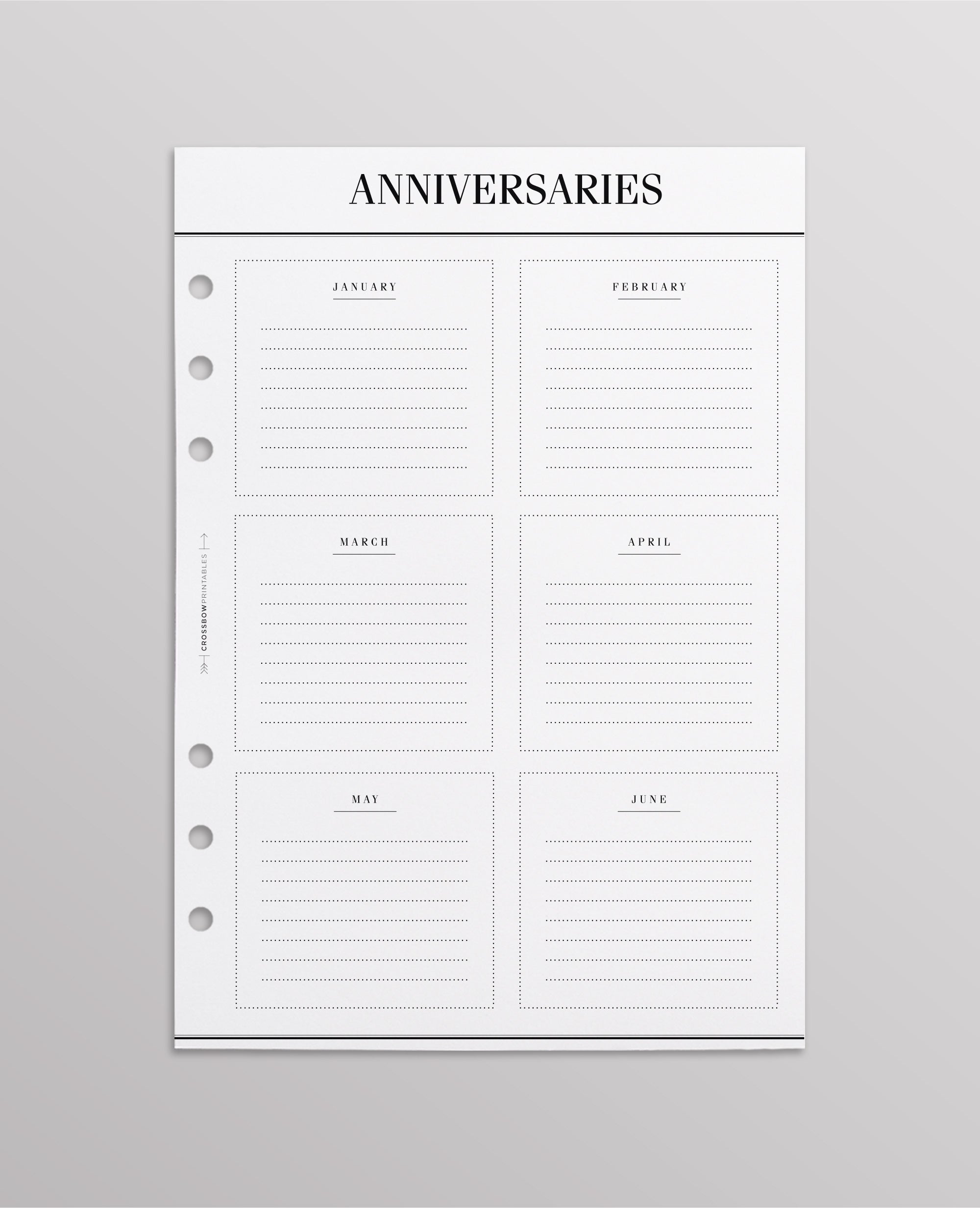 6 ring agenda inserts