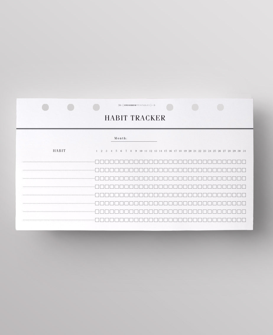 monthly habit tracker personal size