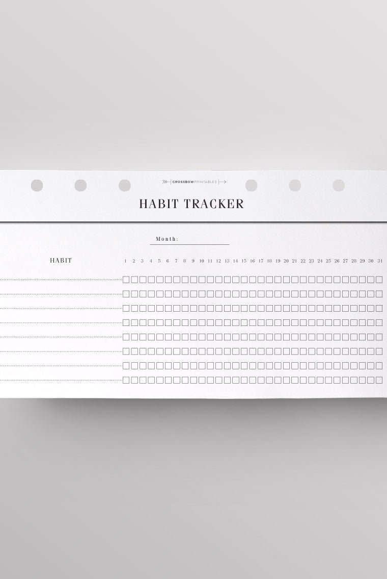monthly habit tracker personal size