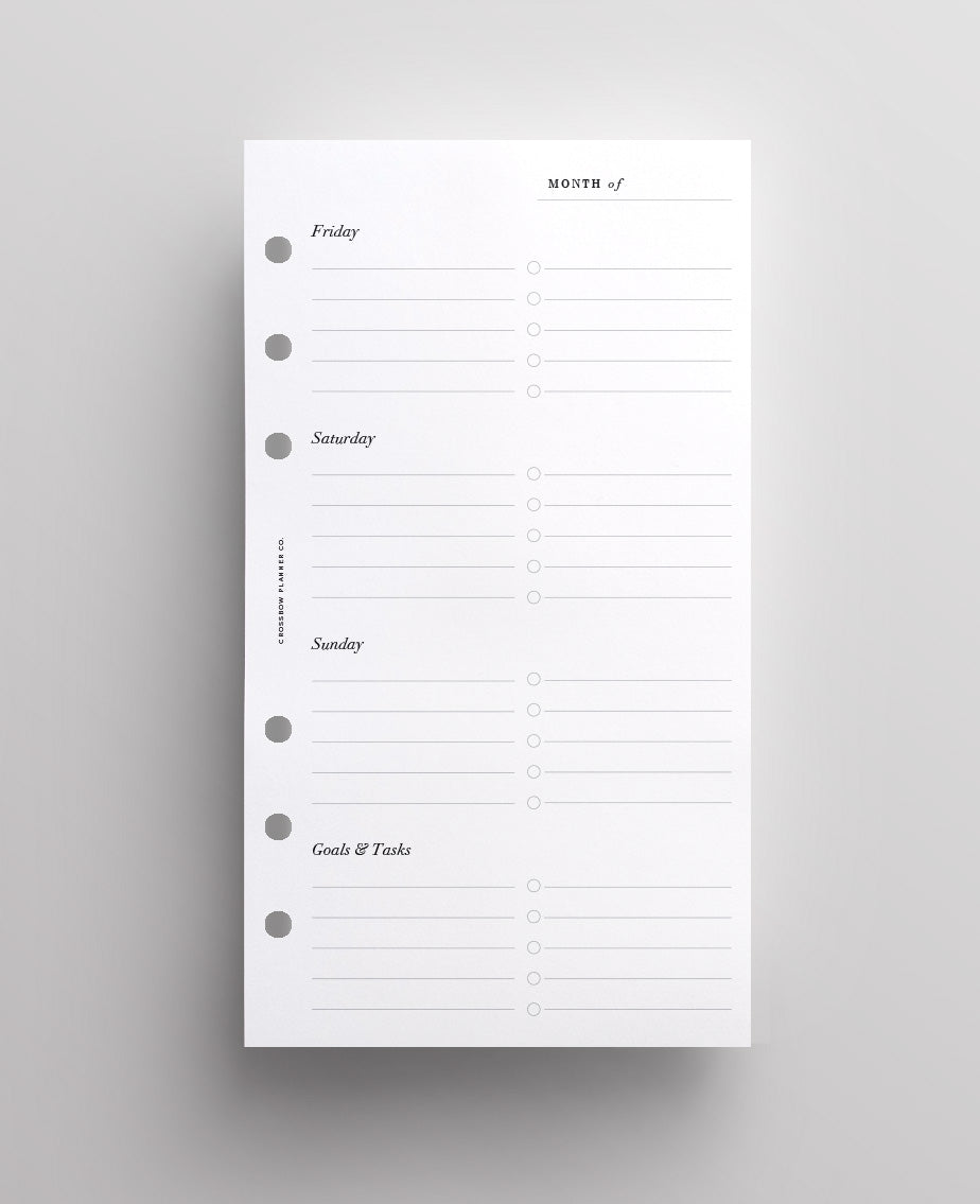 Filofax personal week on two pages