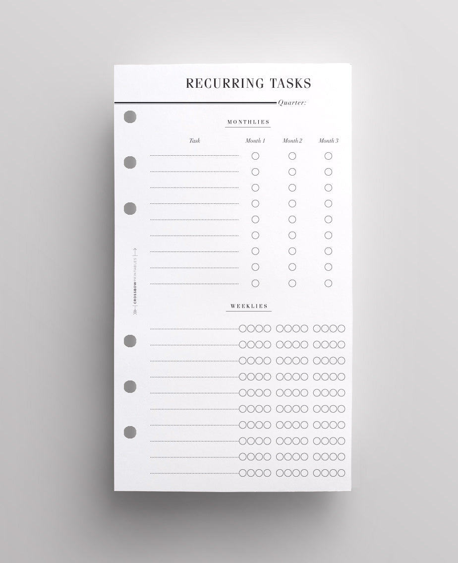 printed personal planner inserts