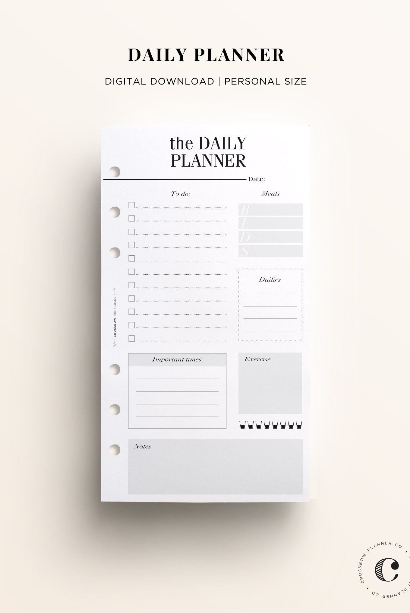 Daily Planner Personal Size Printable