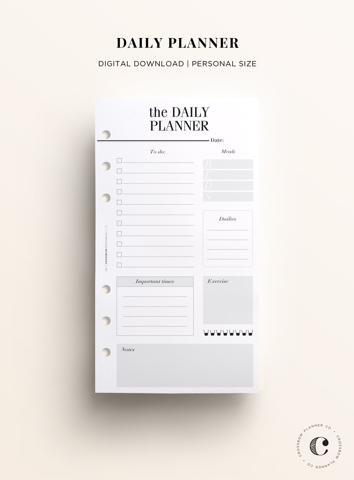 Daily Planner Personal Size Printable