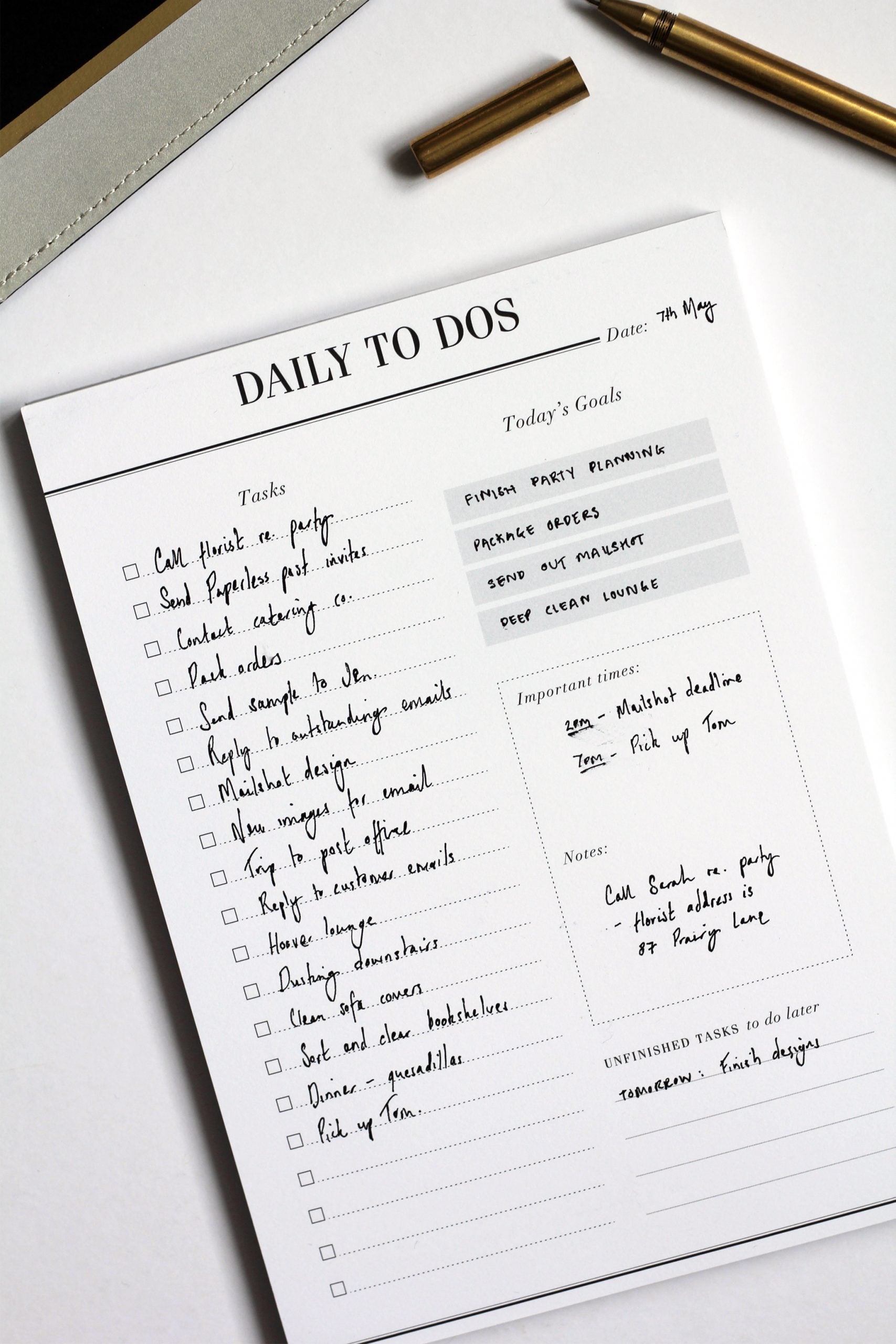 daily planner notepad
