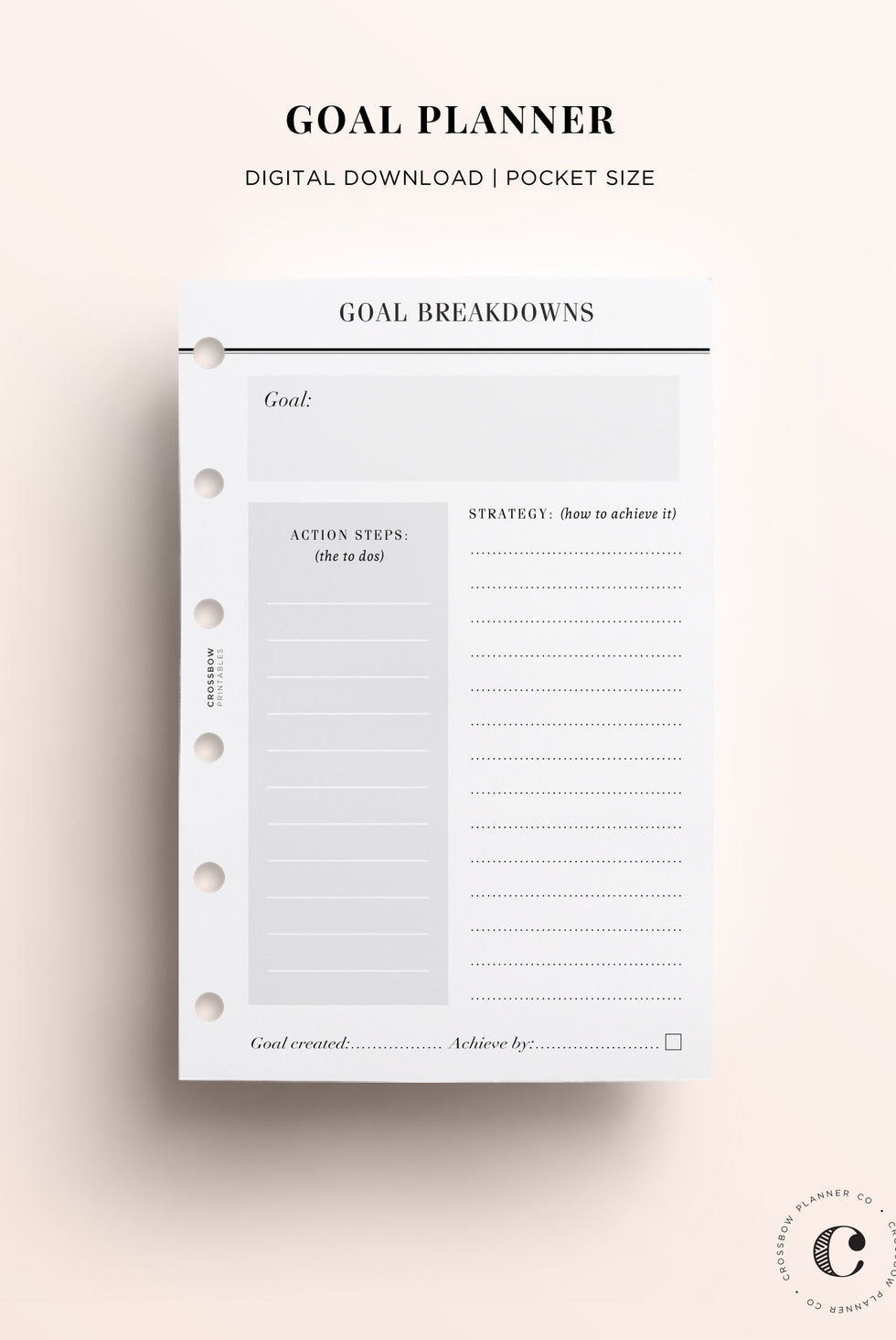 Printable Pocket Planner Inserts Crossbow Planner Co
