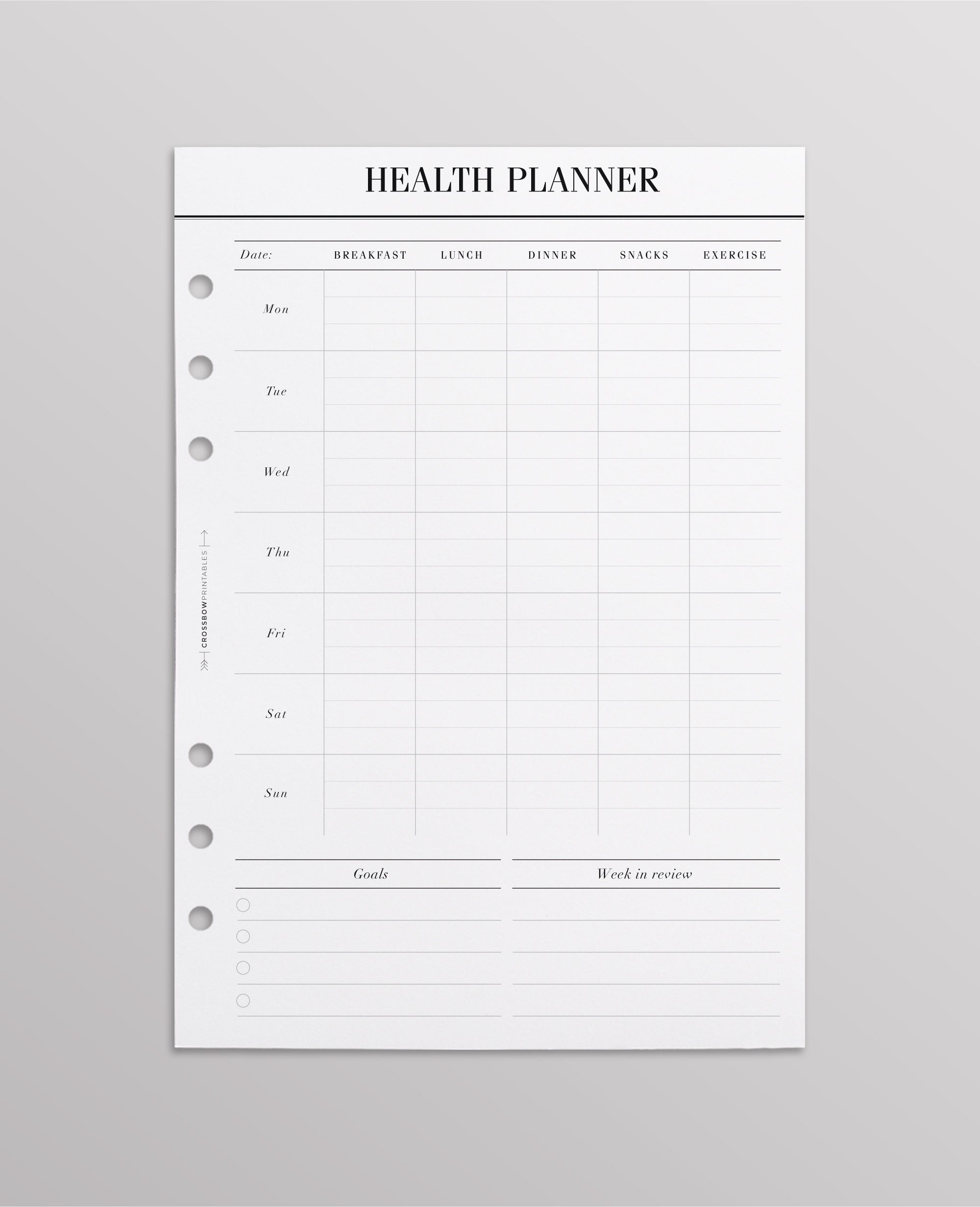 health planner inserts