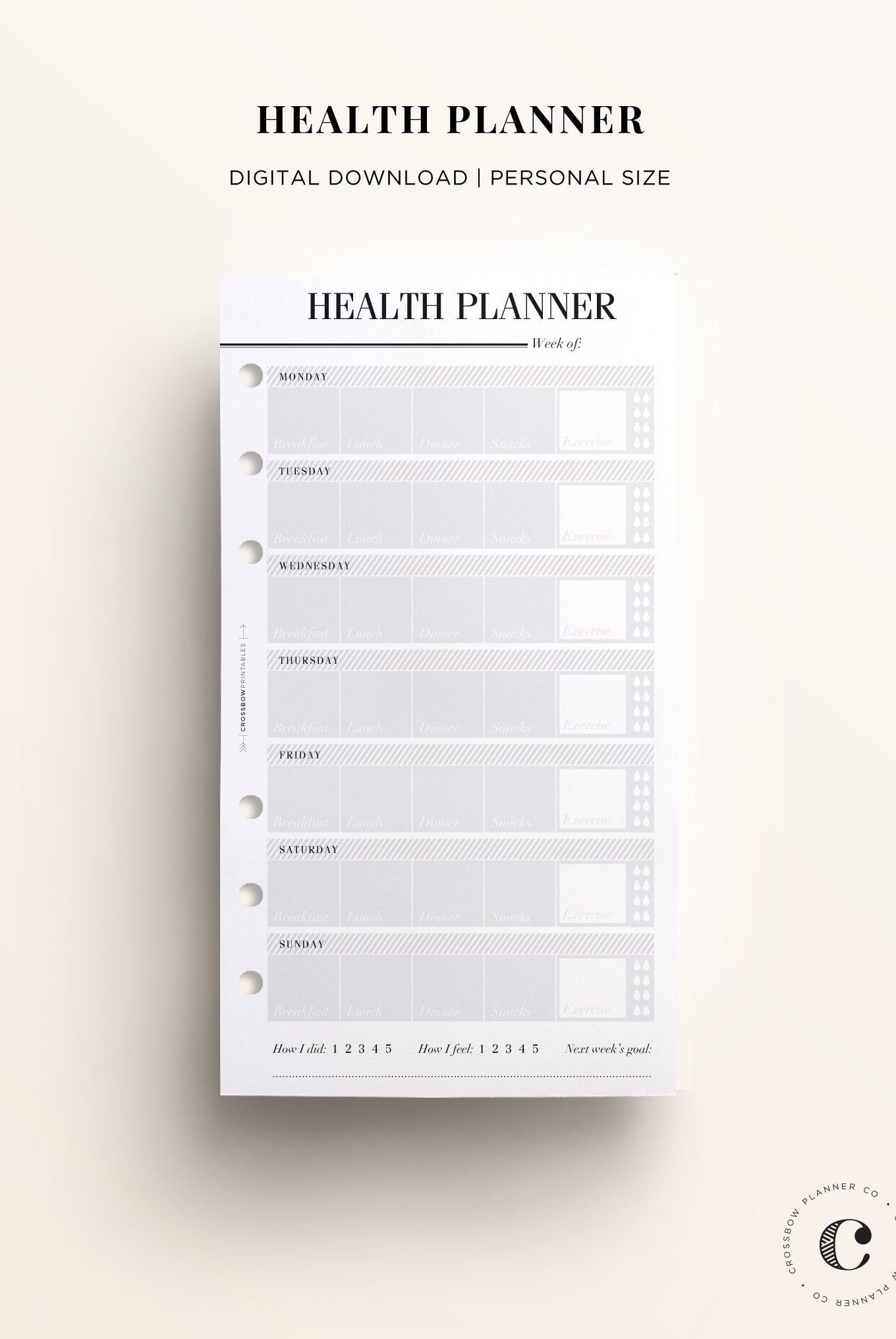 Fitness Personal Printable Planner