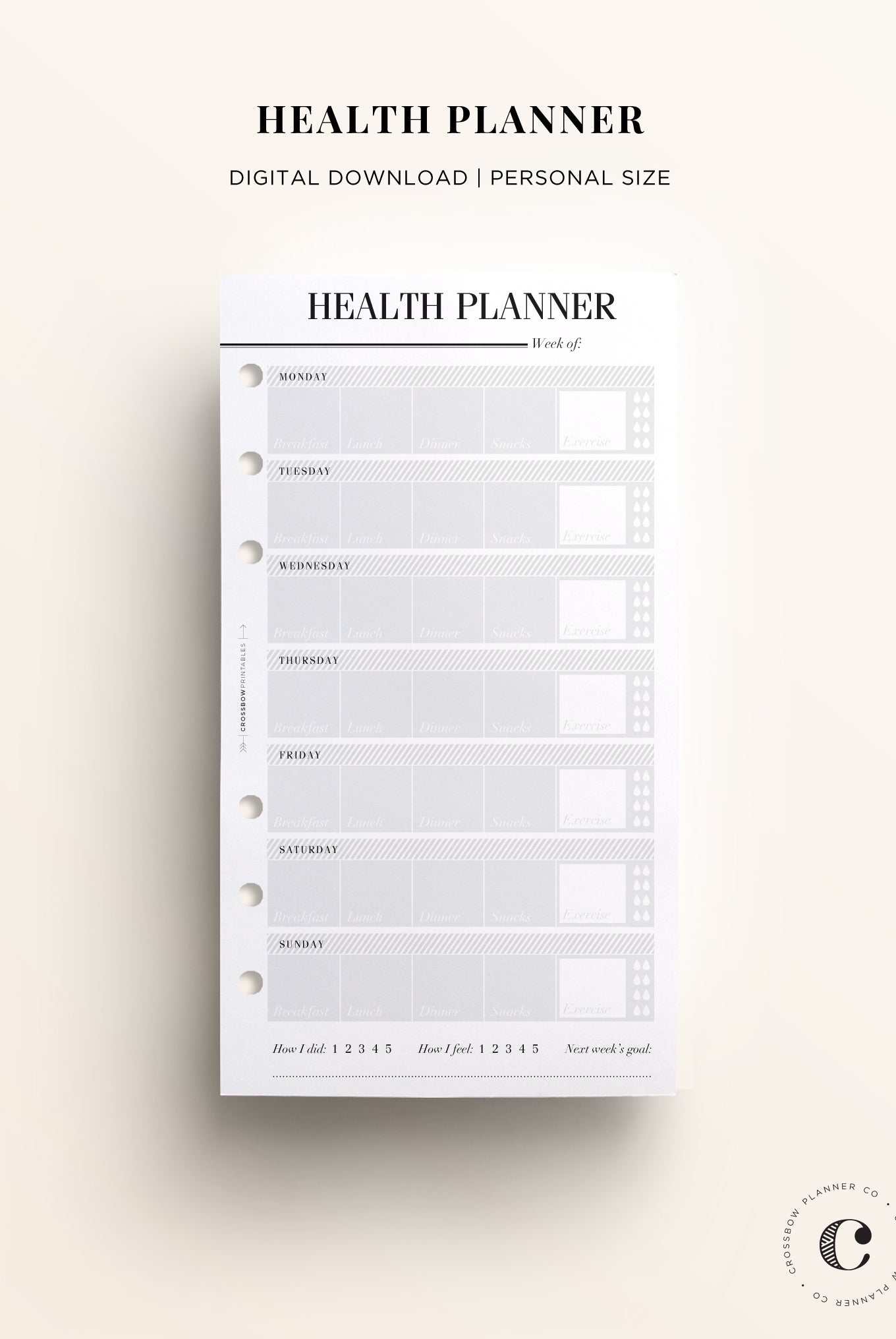 Personal Size Planner Printables – Crossbow Planner Co. personal-size-planner-printables-crossbow-planner-co
