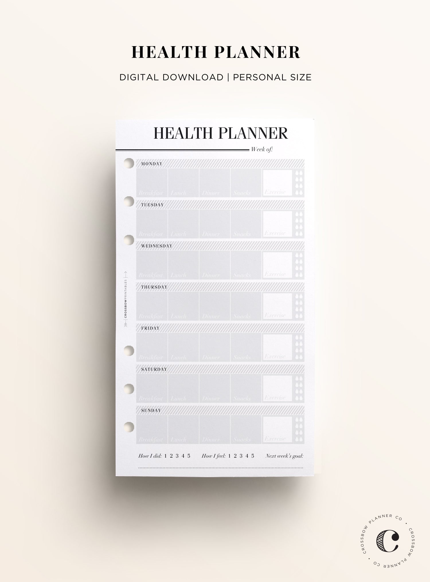 Fitness Personal Printable Planner