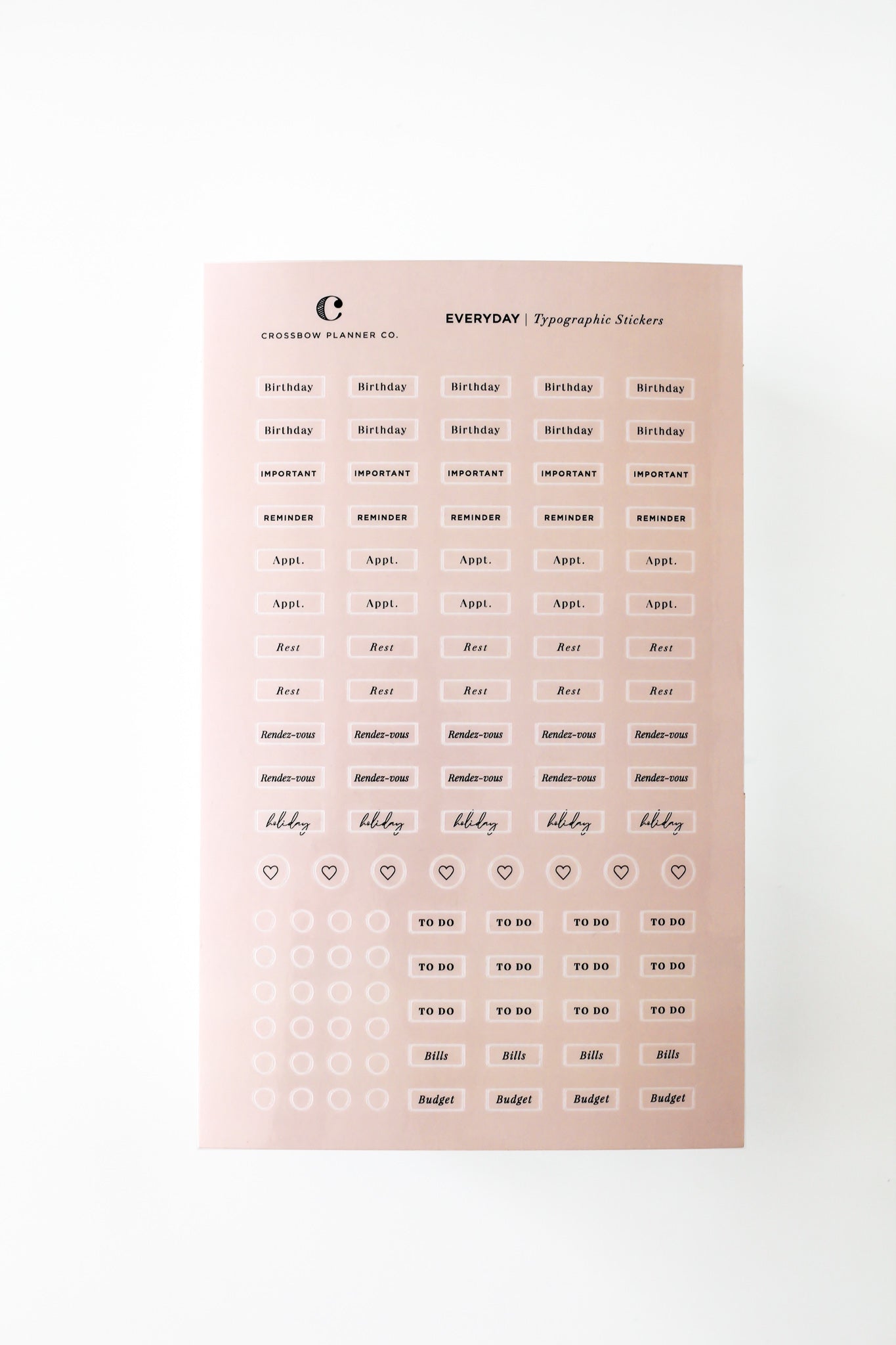 everyday typographic stickers