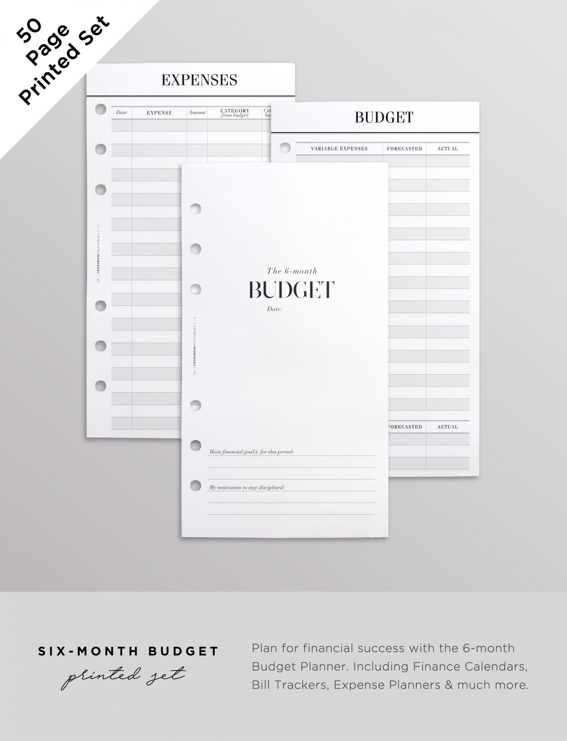 6 month budget planner personal size