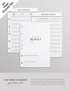 6 month budget planner crossbow printables