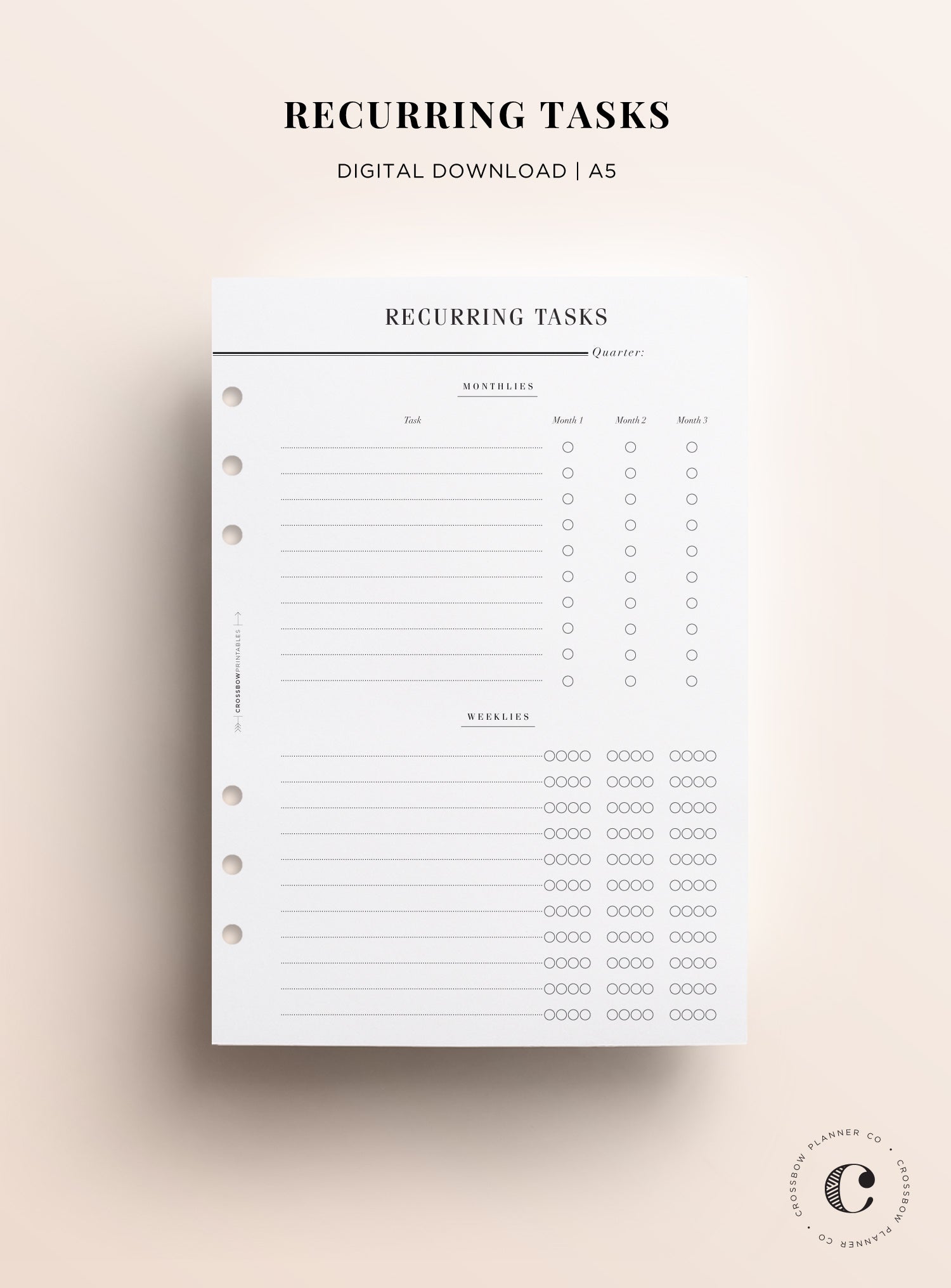 Printable A5 Planner Pages