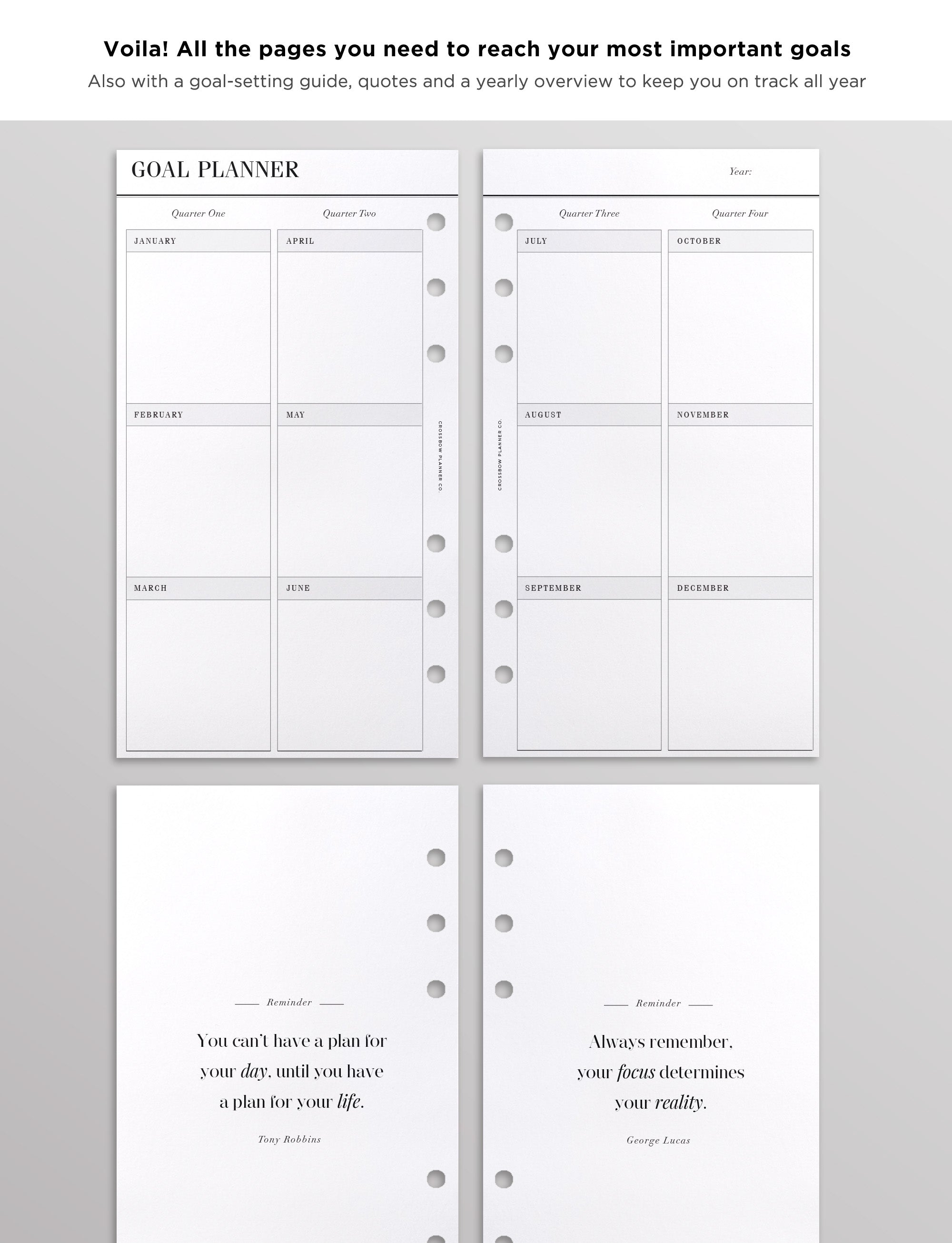 goals planner filofax personal