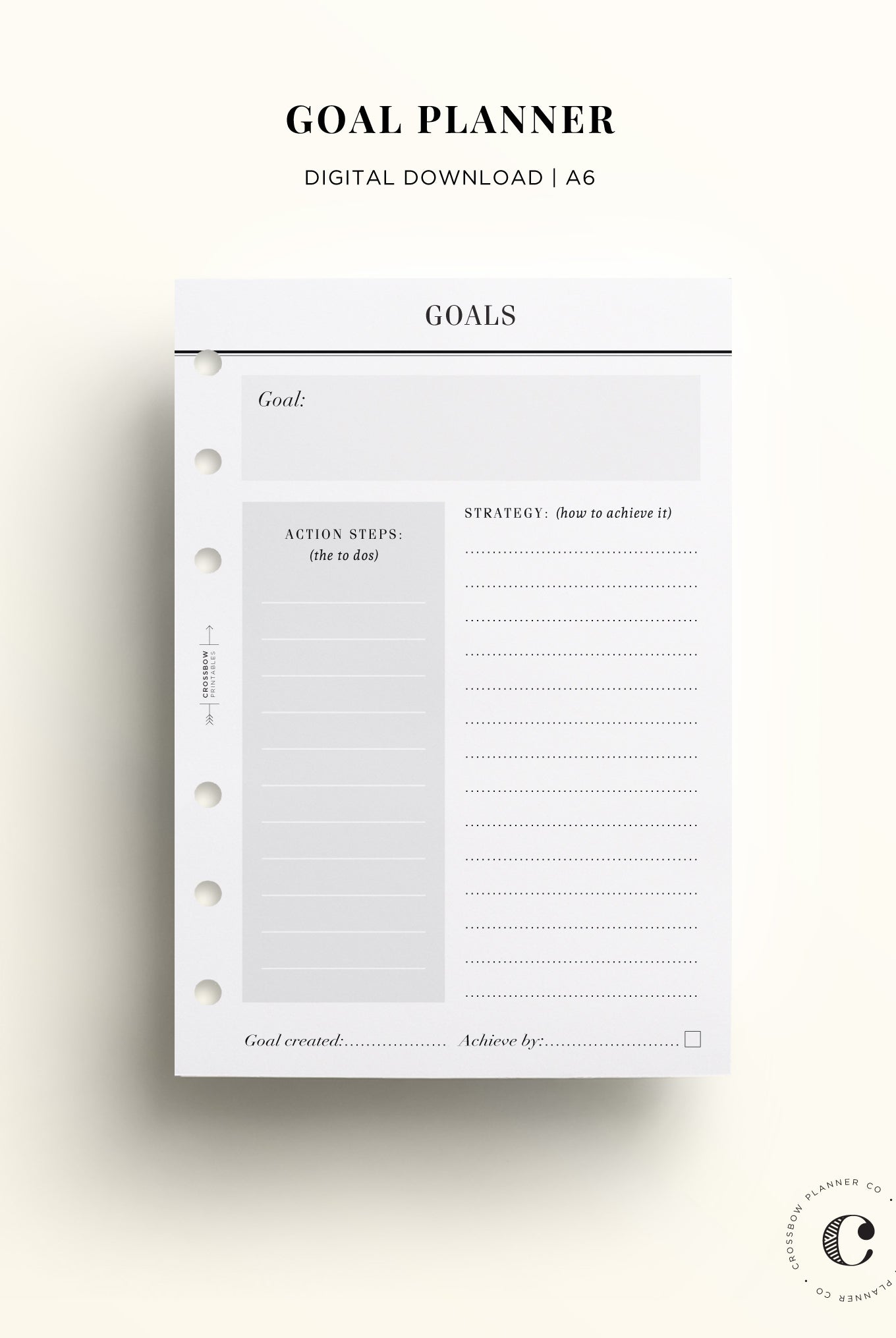 Printable A6 Planner Inserts – Crossbow Planner Co. printable-a6-planner-inserts-crossbow-planner-co