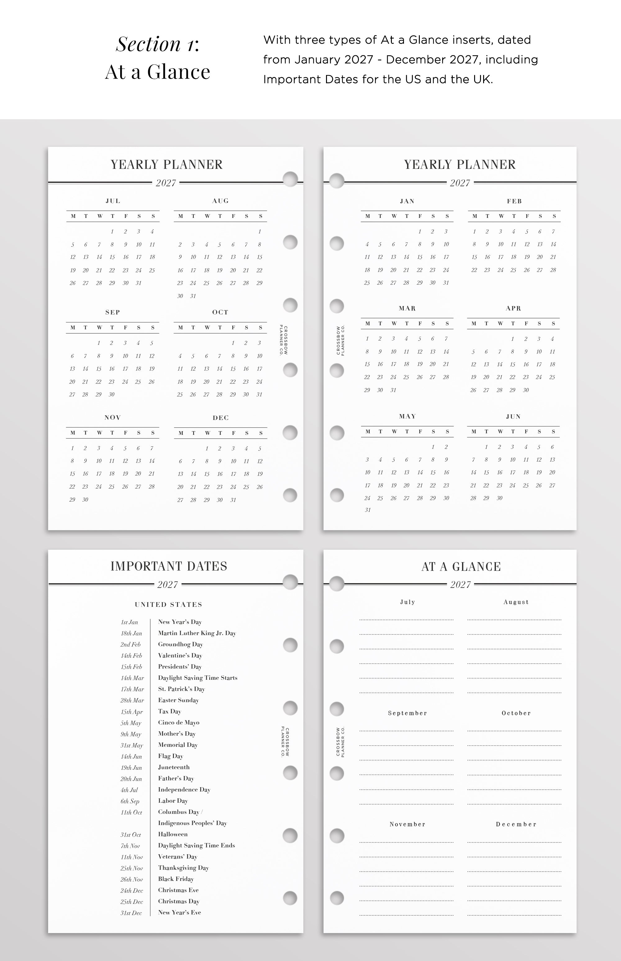 filofax pocket size inserts 2027