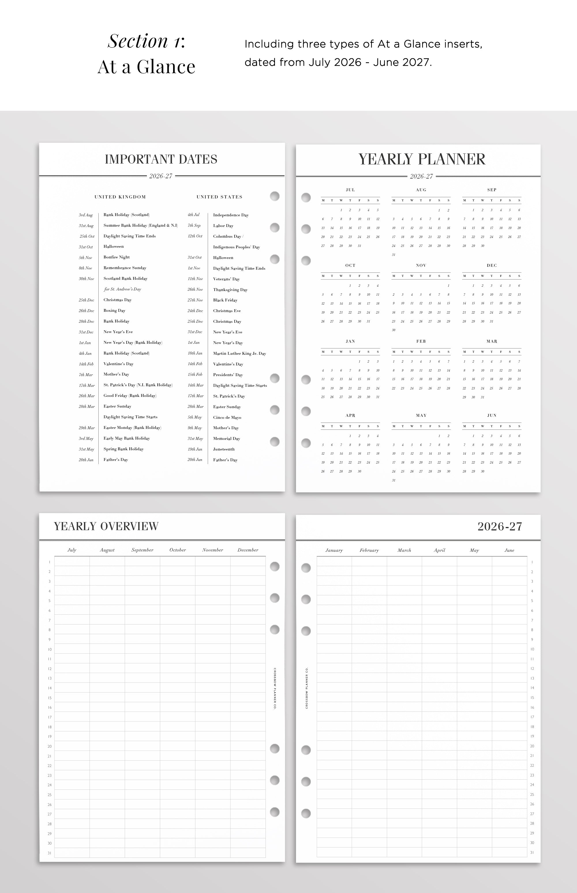 a5 diary inserts 2026-2027
